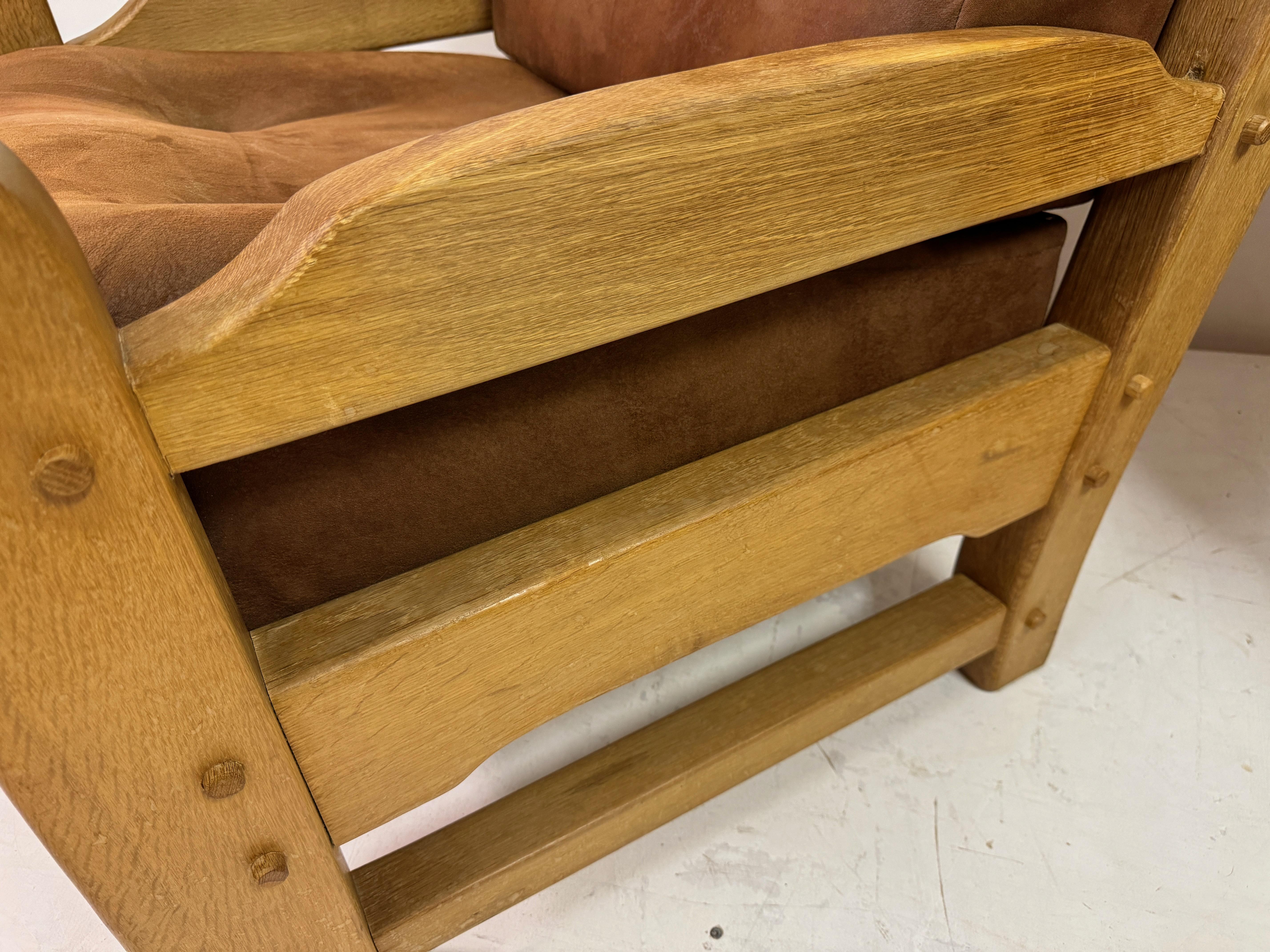 Coppia di robuste poltrone brutaliste degli anni '60 in Oak in vendita 11