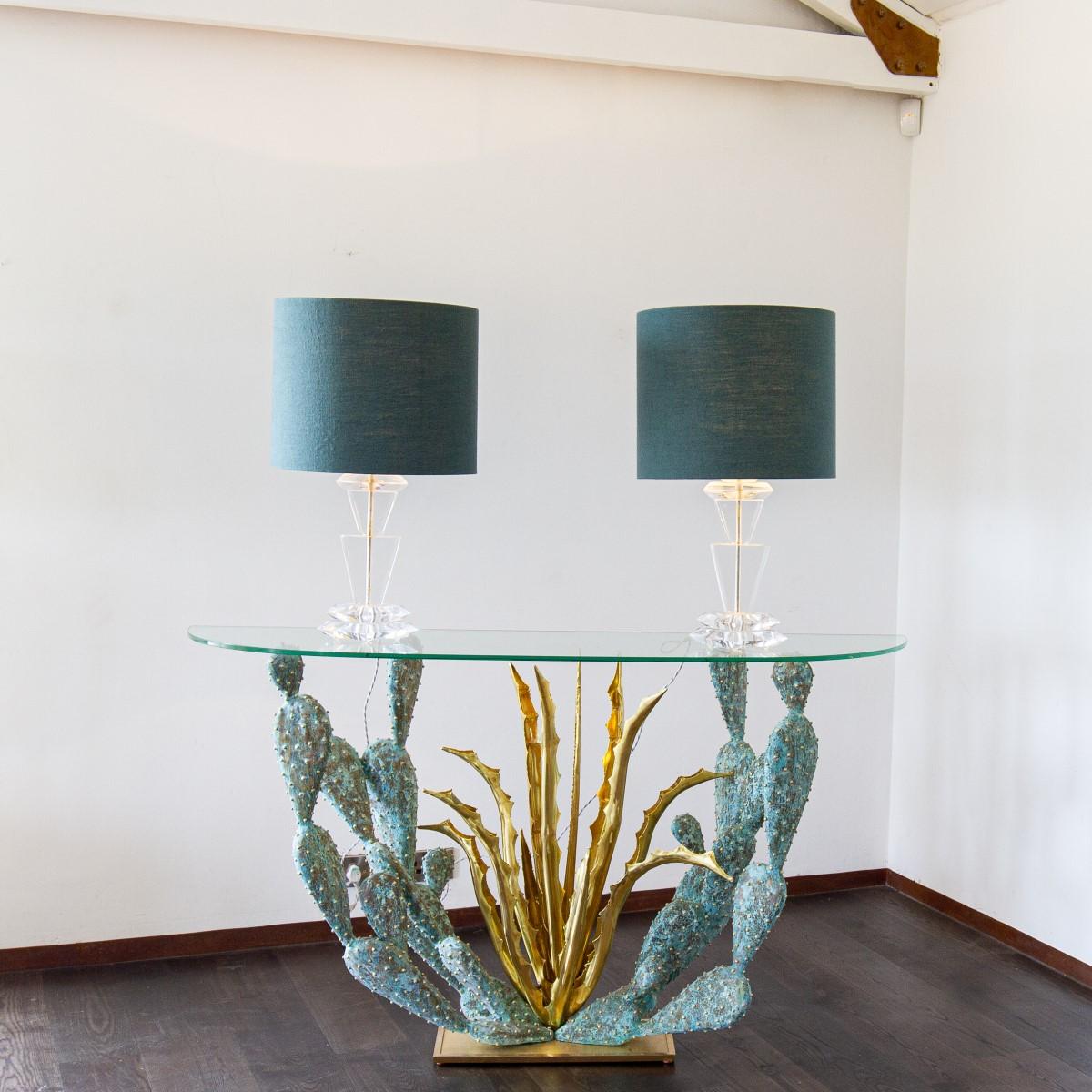 Mid-Century Modern Pair of Chunky Sculptural Lucite Table Lamps by Van Teal, 1970s