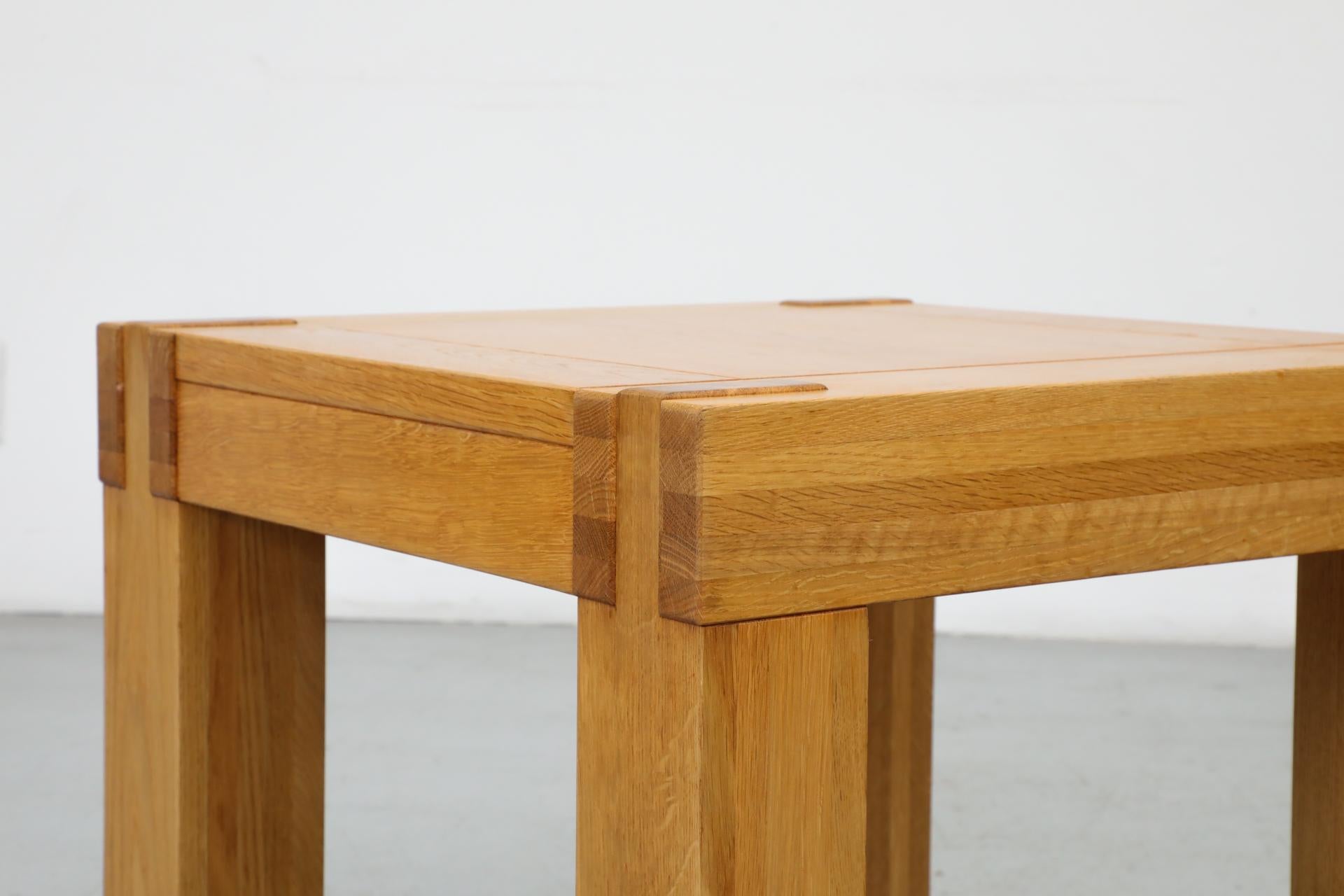 Pair of Chunky Square Mintjens Oak Side Tables with Box Joints 8