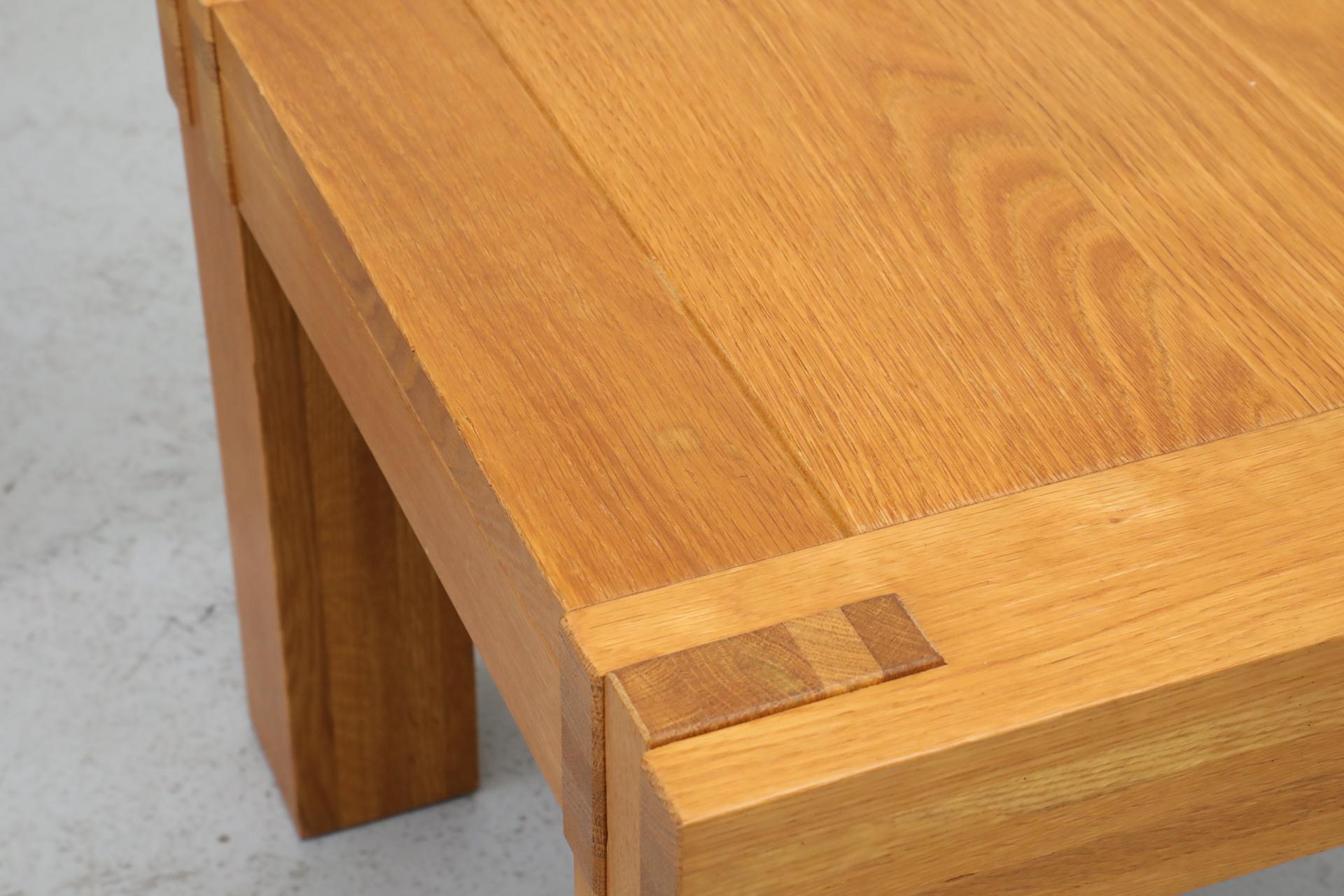 Pair of Chunky Square Mintjens Oak Side Tables with Box Joints 11