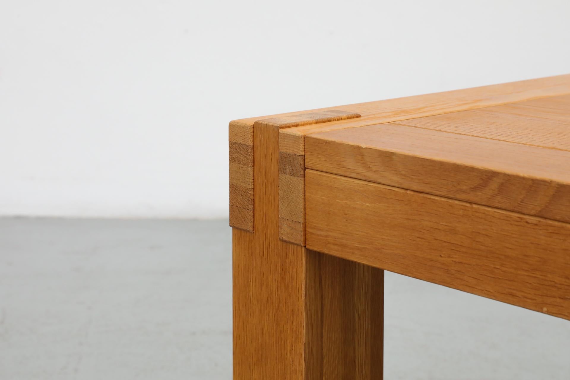 Pair of Chunky Square Mintjens Oak Side Tables with Box Joints 13