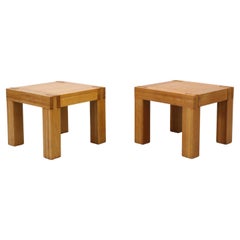 Pair of Chunky Square Mintjens Oak Side Tables with Box Joints