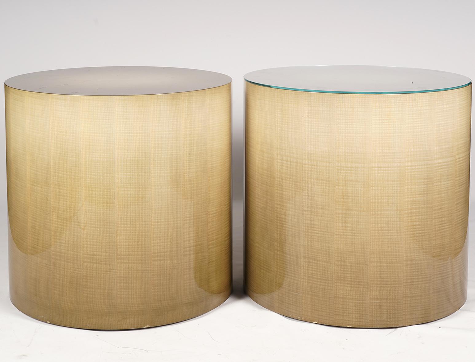 Pair of Cilindro Side Tables Designed by Sally Sirkin Lewis for J. Robert Scott 3