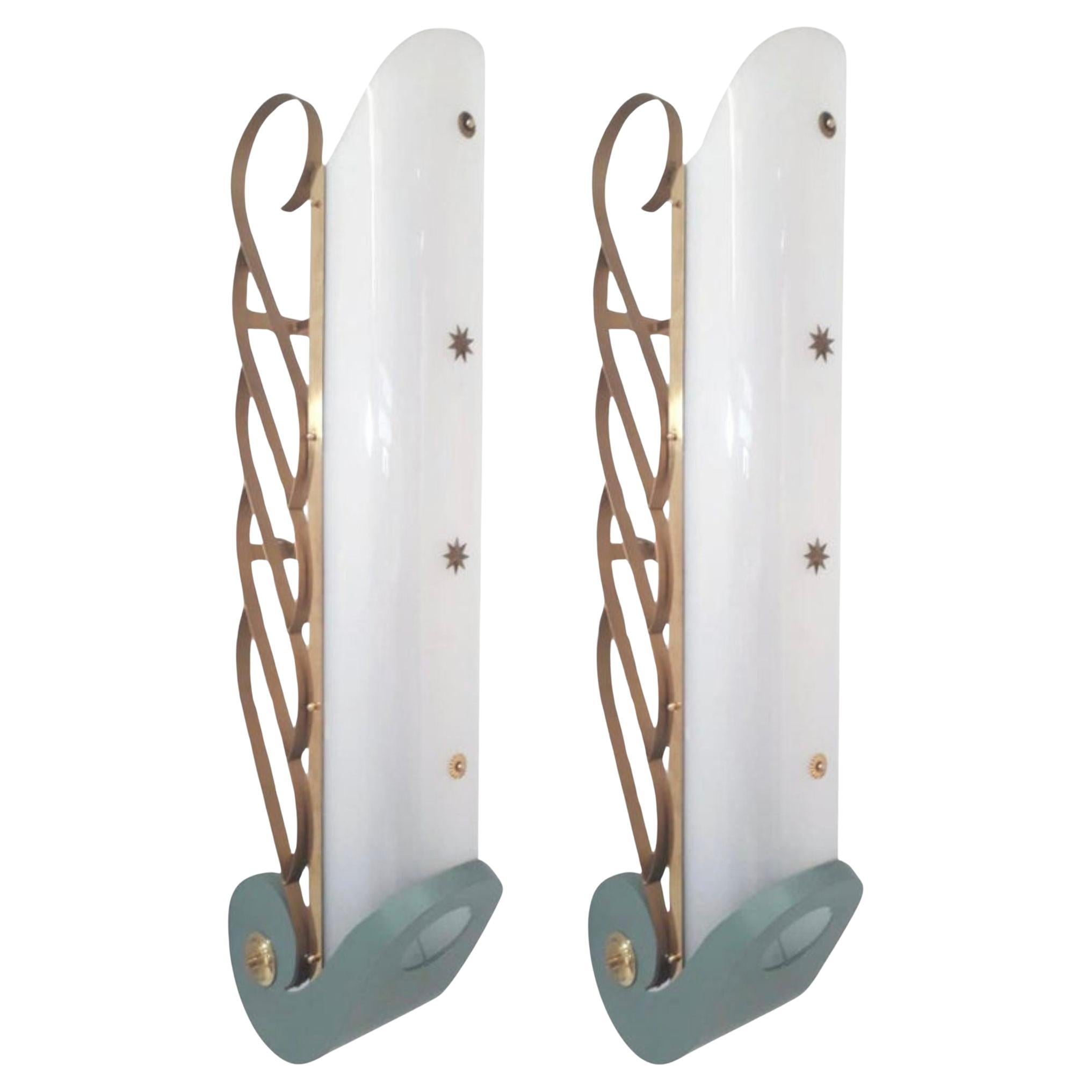 Pair of Cinema Sconces, Italy, 1950's.