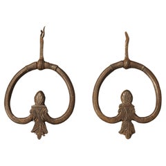 Pair of Circa 1680 Forged Iron Door Knockers from Florence, Italy