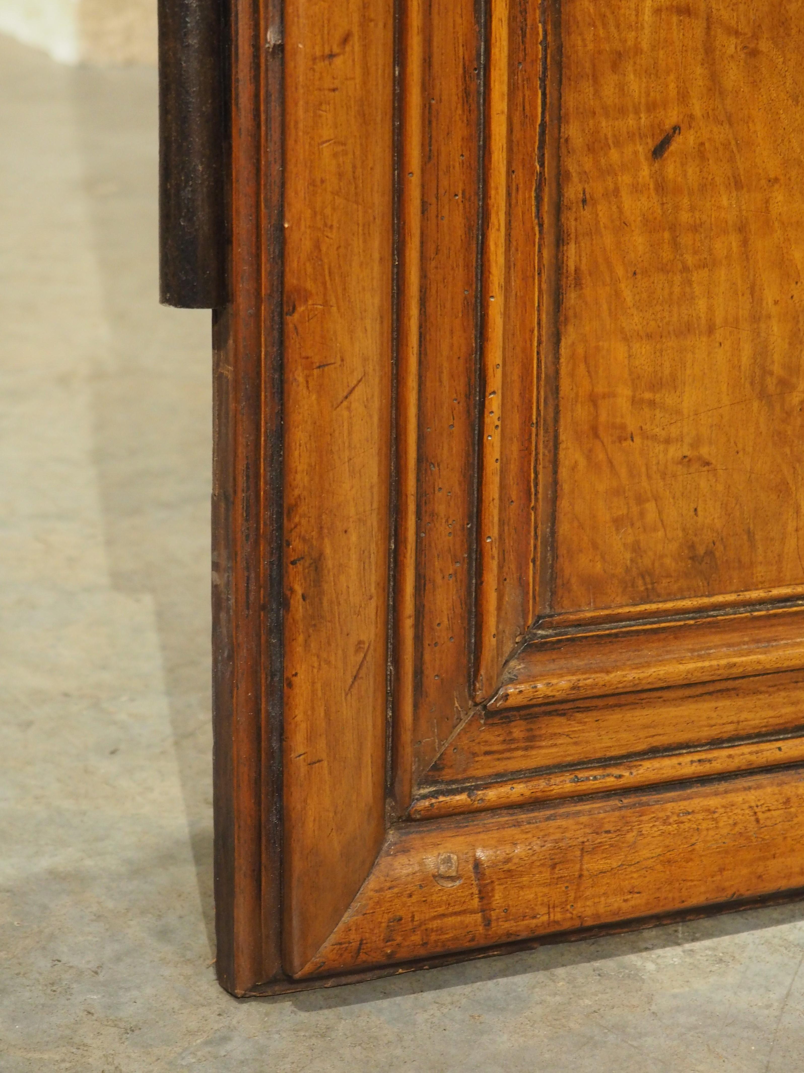 Pair of Circa 1750 Solid Walnut Façade or Cabinet Doors from Provence, France For Sale 4