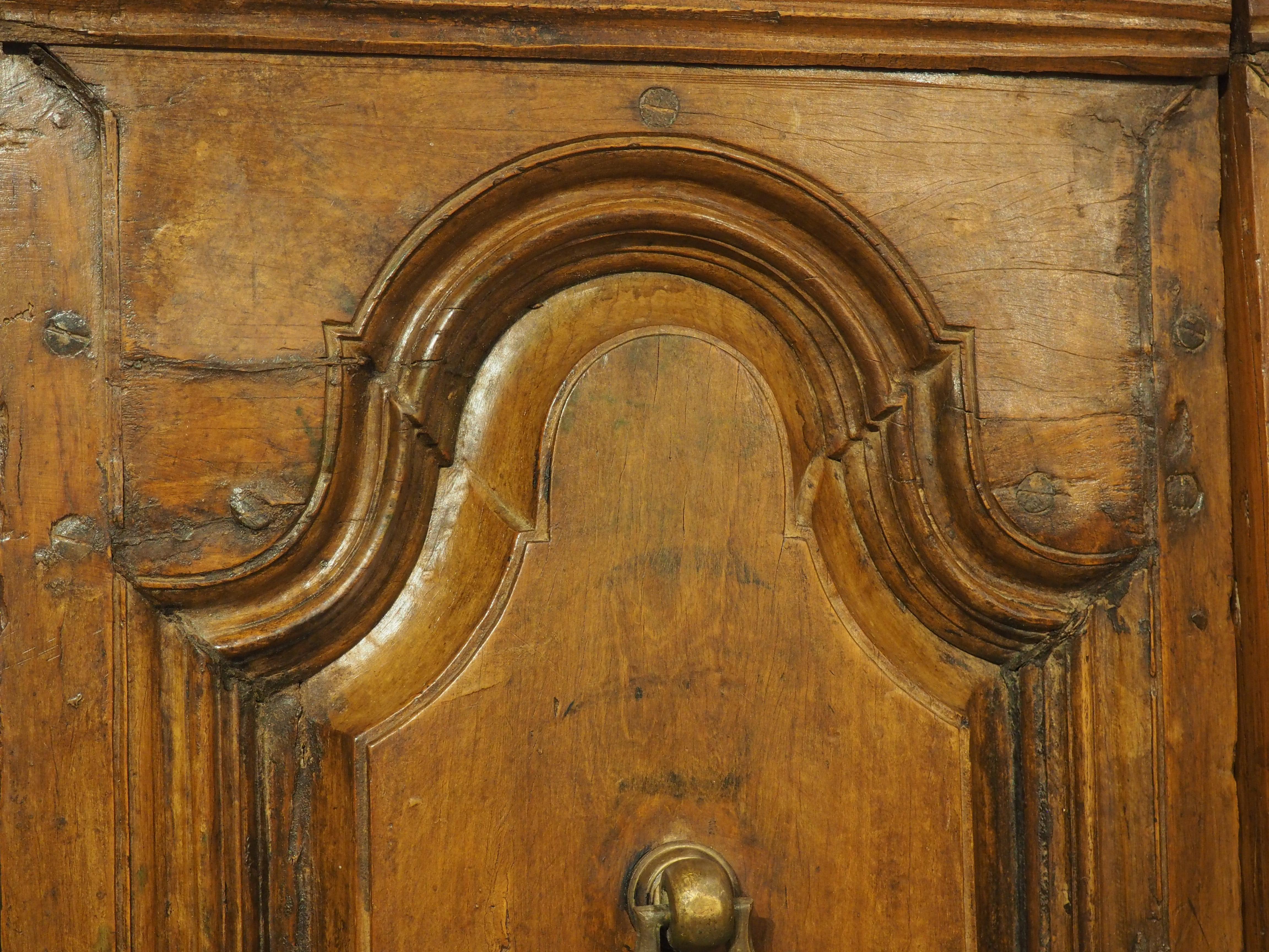 Pair of Circa 1750 Walnut Wood Entry Doors from Spain For Sale 4