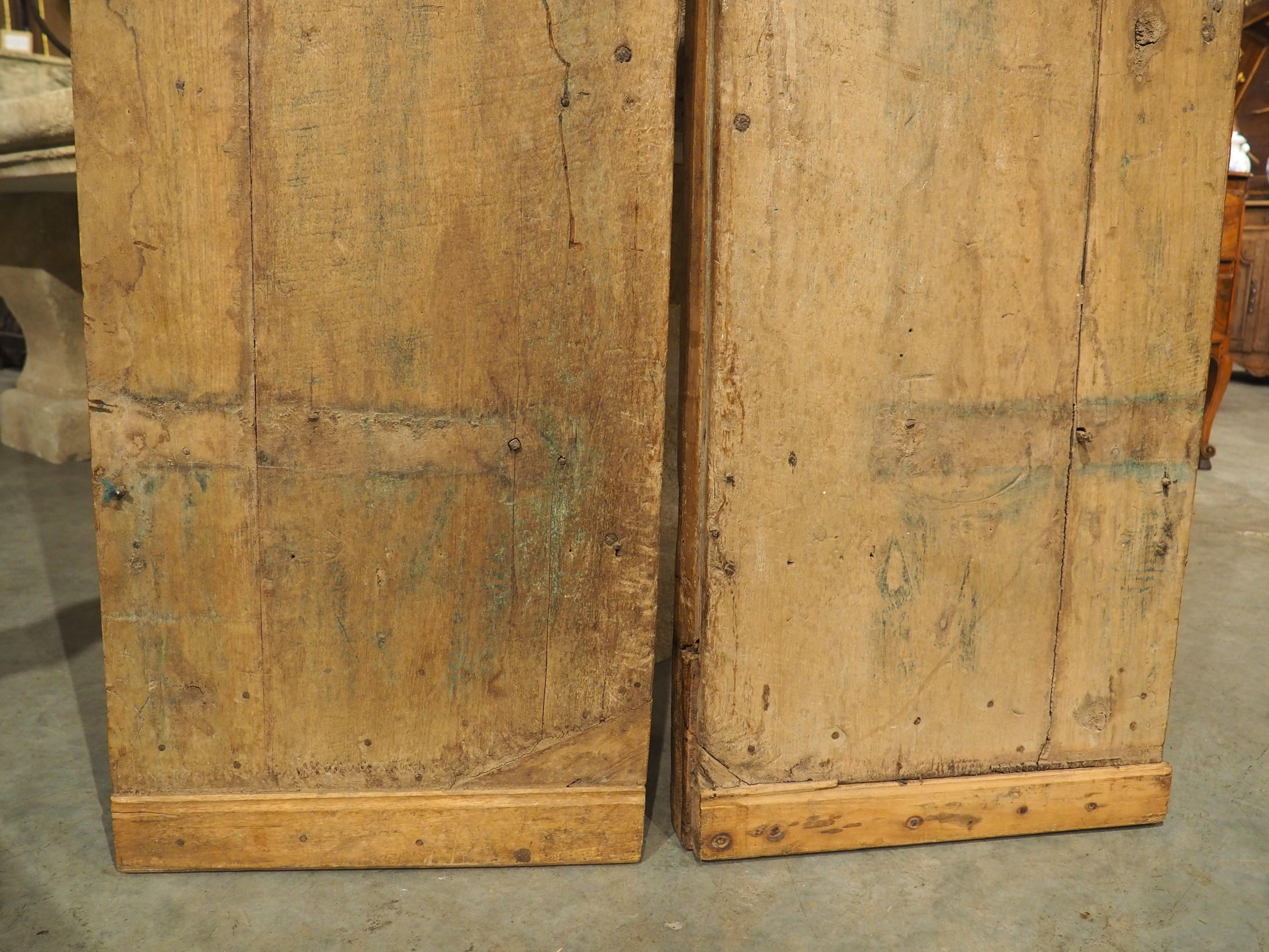 Pair of Circa 1750 Walnut Wood Entry Doors from Spain For Sale 5