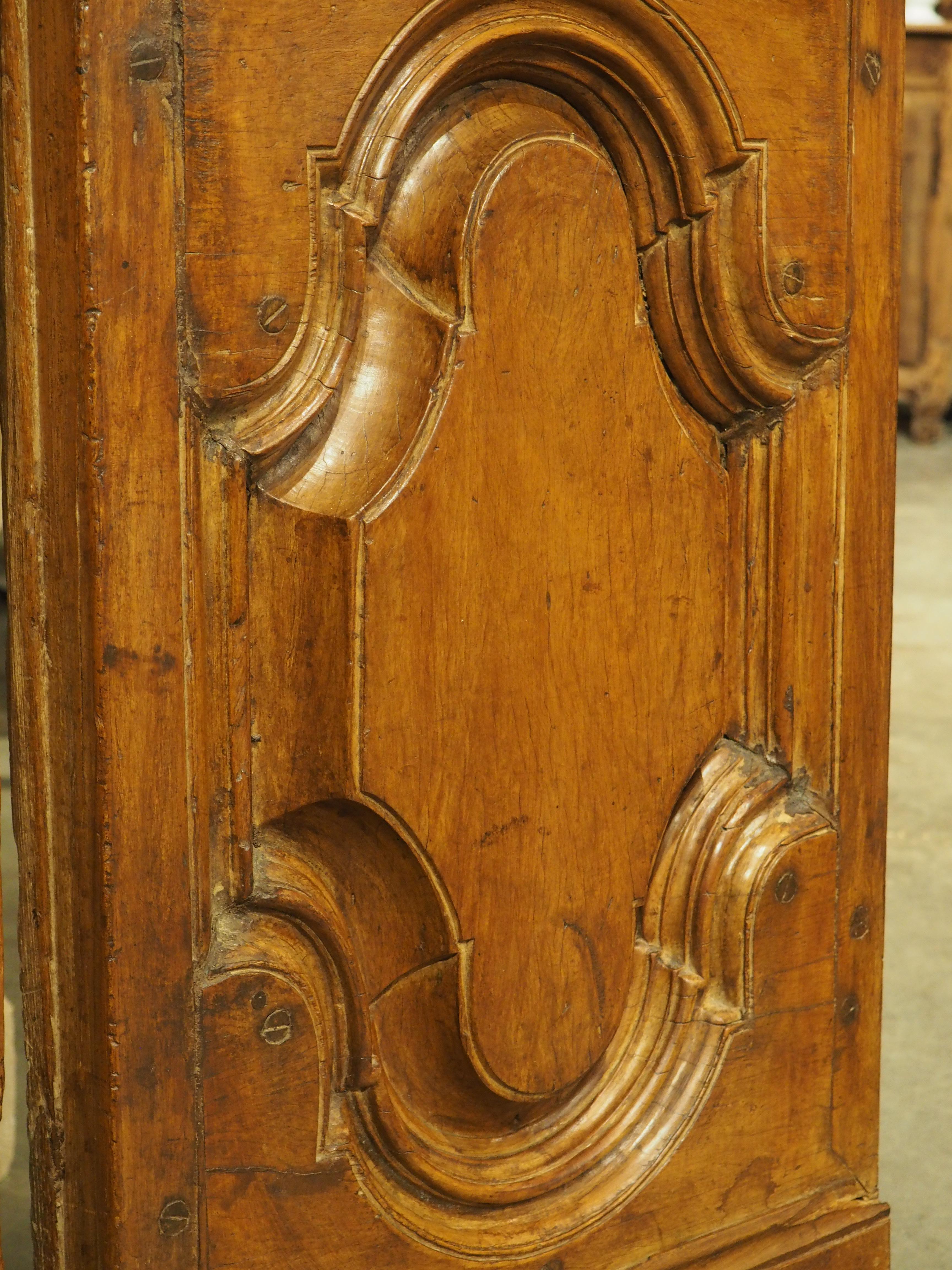 Pair of Circa 1750 Walnut Wood Entry Doors from Spain For Sale 9