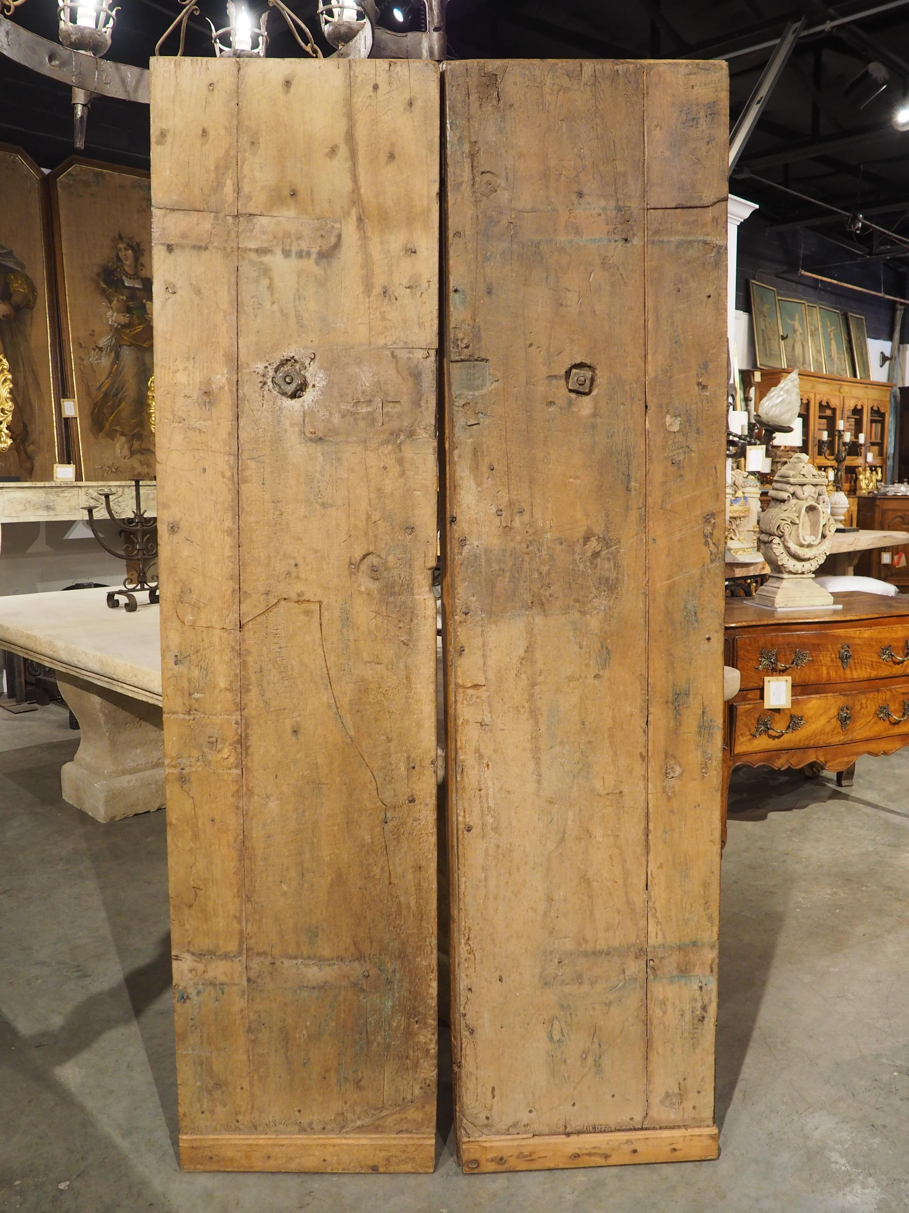 Pair of Circa 1750 Walnut Wood Entry Doors from Spain For Sale 13