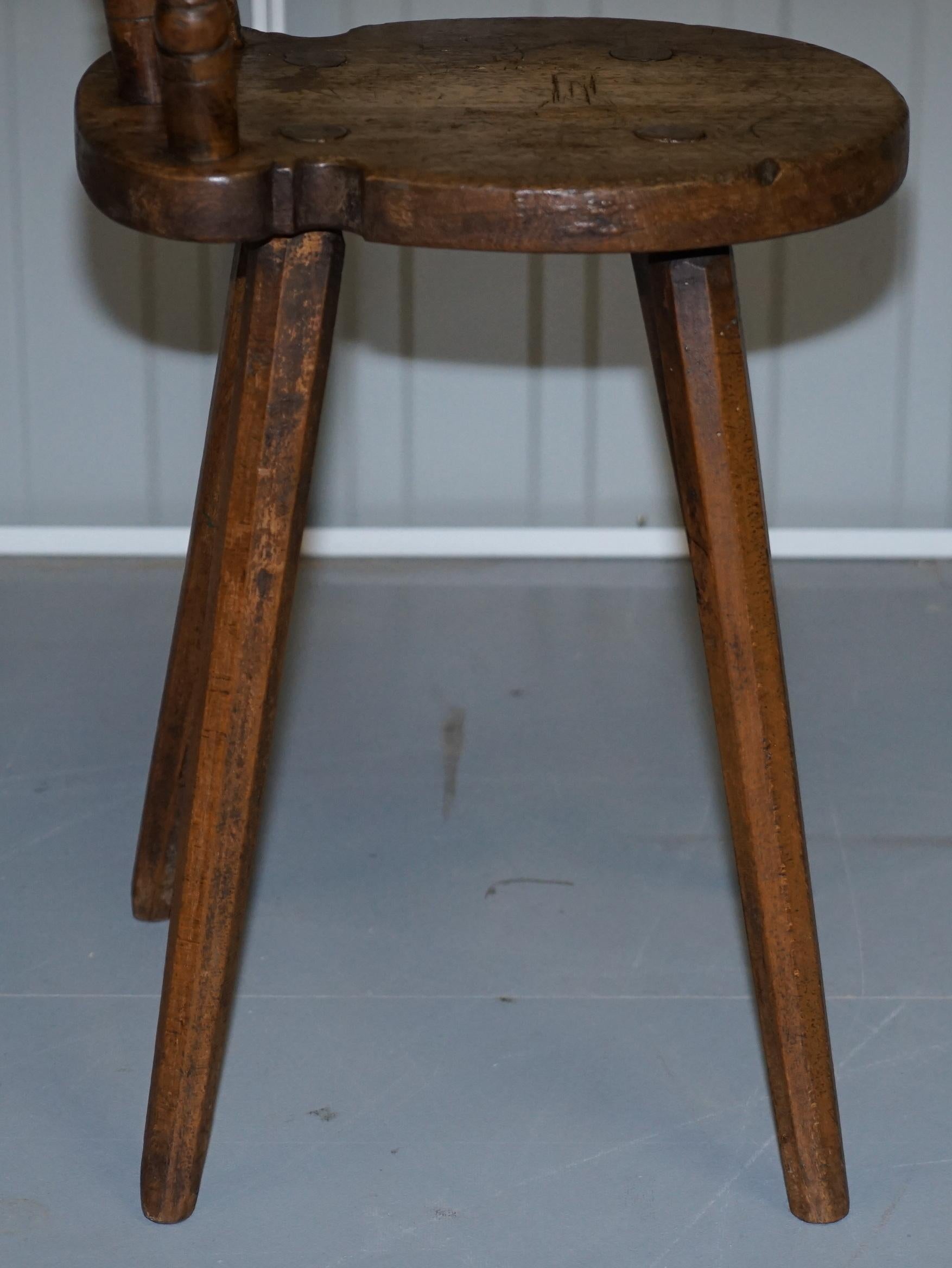 Pair of circa 1780 Country House Pine Chairs Stunning Patina Table Available 2