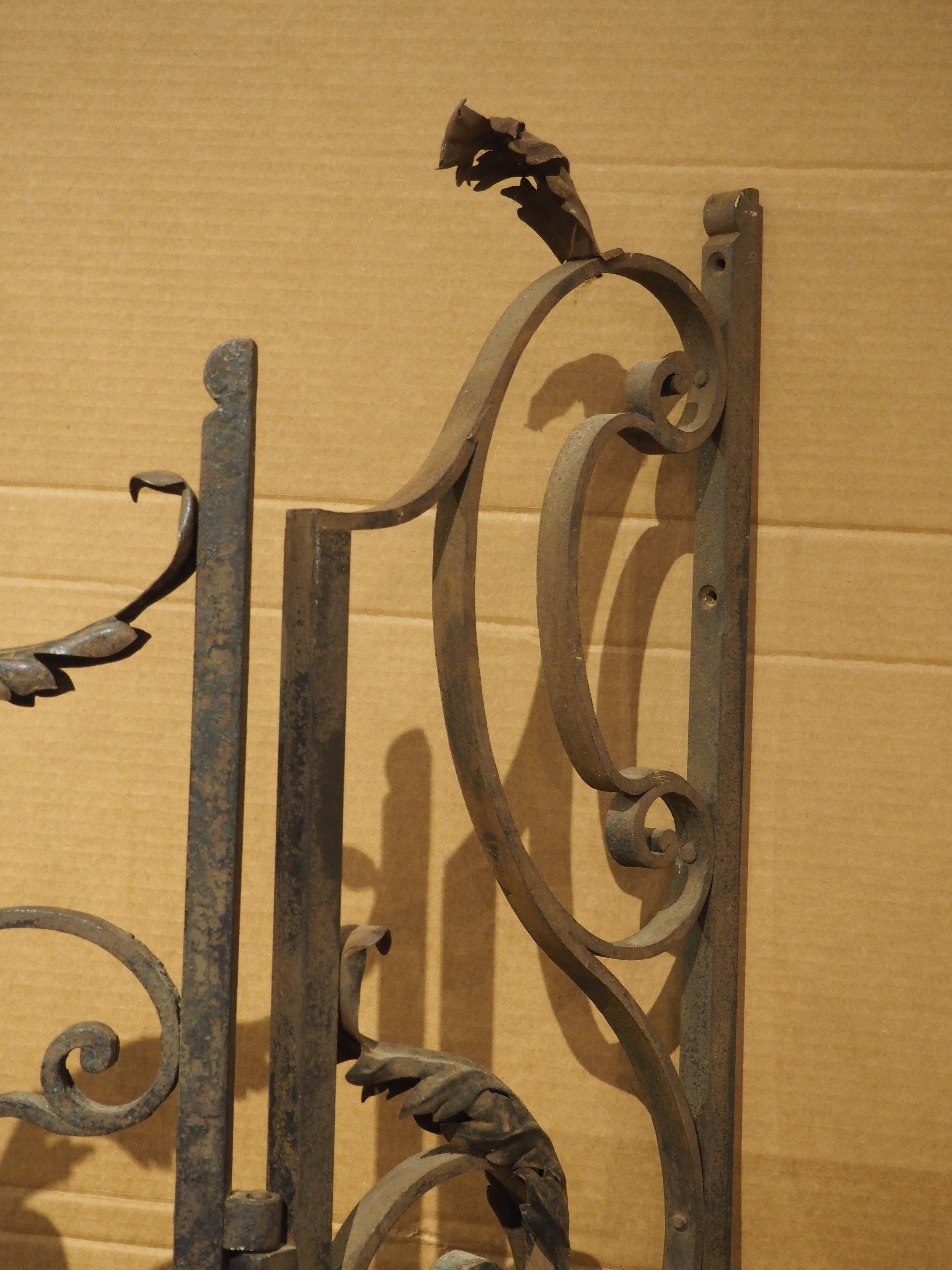 Pair of Circa 1800 French Wrought Iron and Tole Gates 5