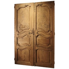 Pair of circa 1800 Stripped Walnut Wood Doors from France