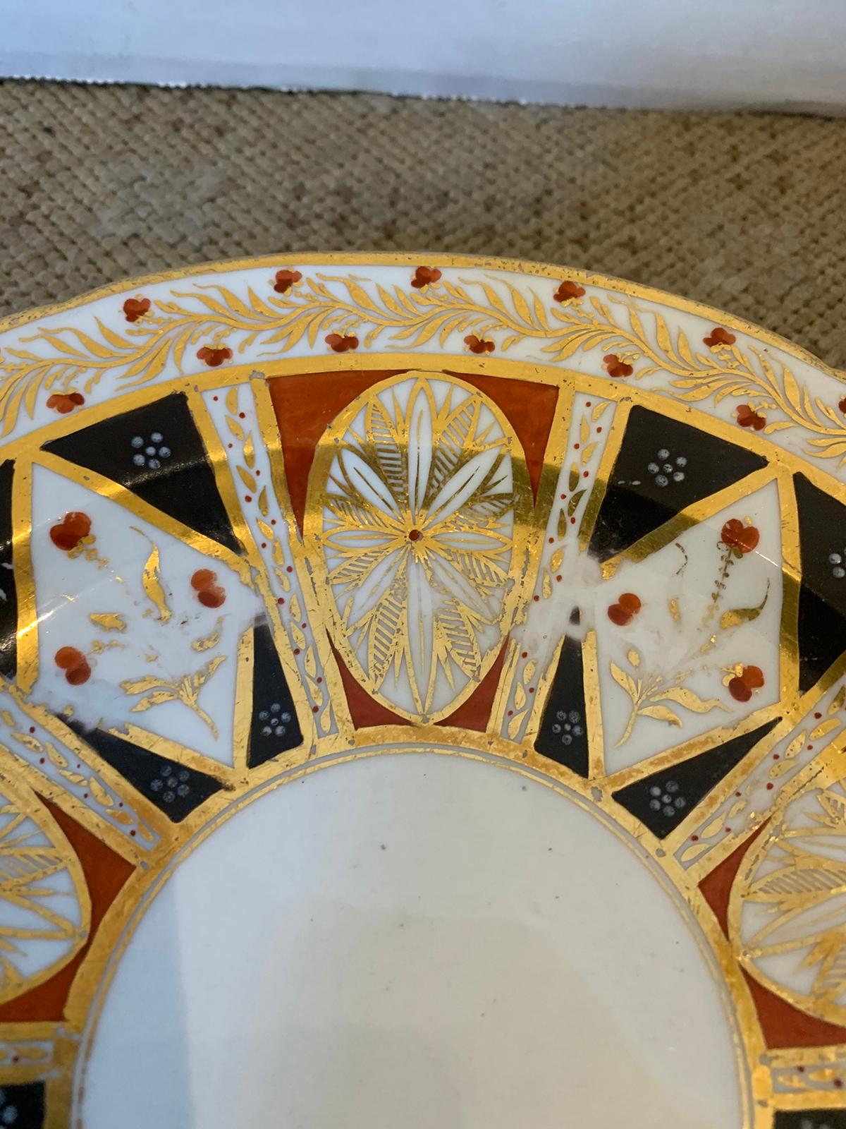 Pair of circa 1810 English Coalport Porcelain Plates with Gilt Detailing For Sale 7