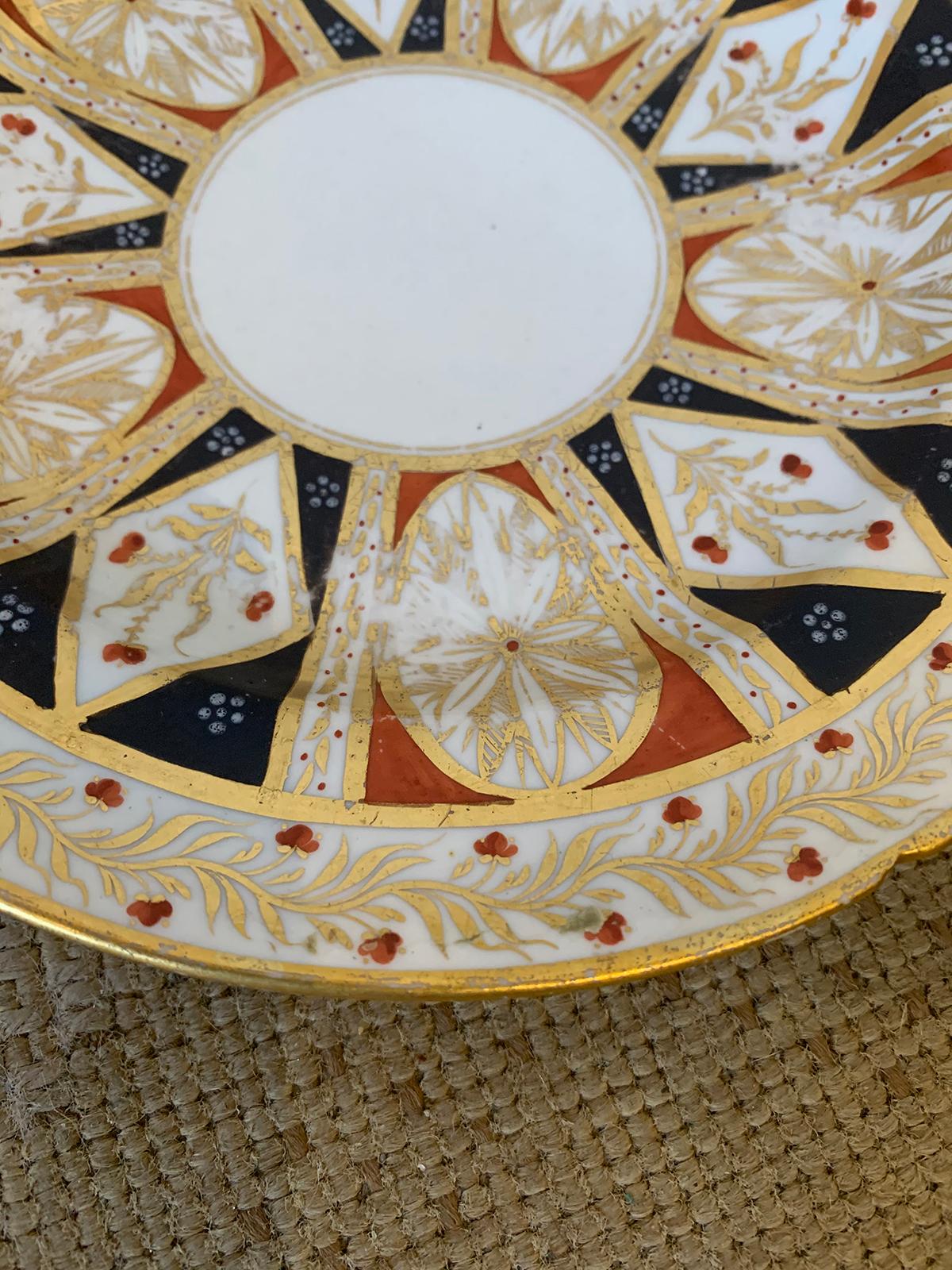 Pair of circa 1810 English Coalport Porcelain Plates with Gilt Detailing For Sale 8