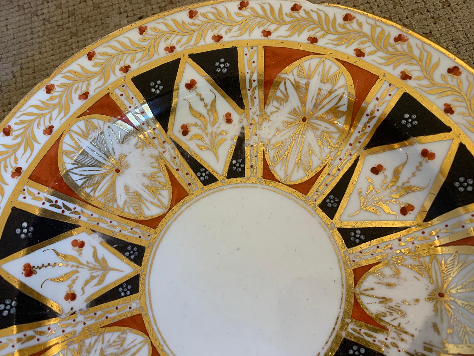 Pair of circa 1810 English Coalport Porcelain Plates with Gilt Detailing For Sale 10