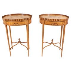 Pair of Circa 1820 George III Hepplewhite Style Oval Side Tables