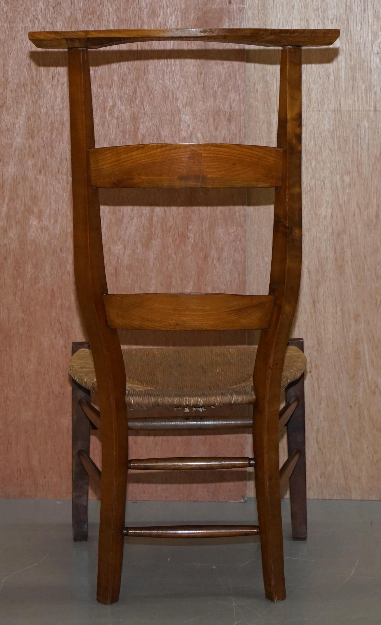 Walnut Pair of circa 1840 Hand Carved Prie Dieu High Back Prayer Chairs Original Bases For Sale