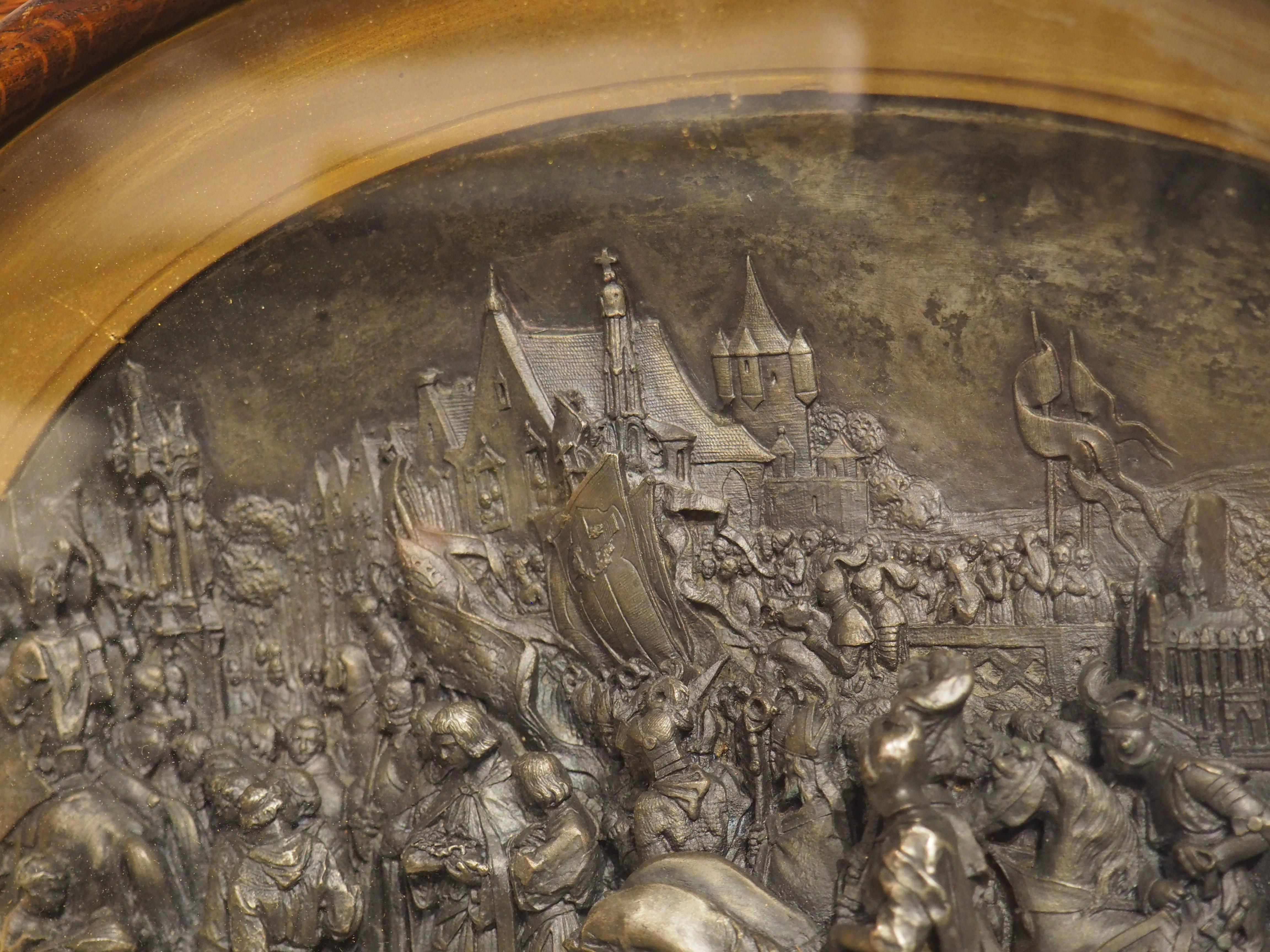 Pair of Circa 1850 French Elliptical Reliefs, Scenes from the Life of St. Louis For Sale 4