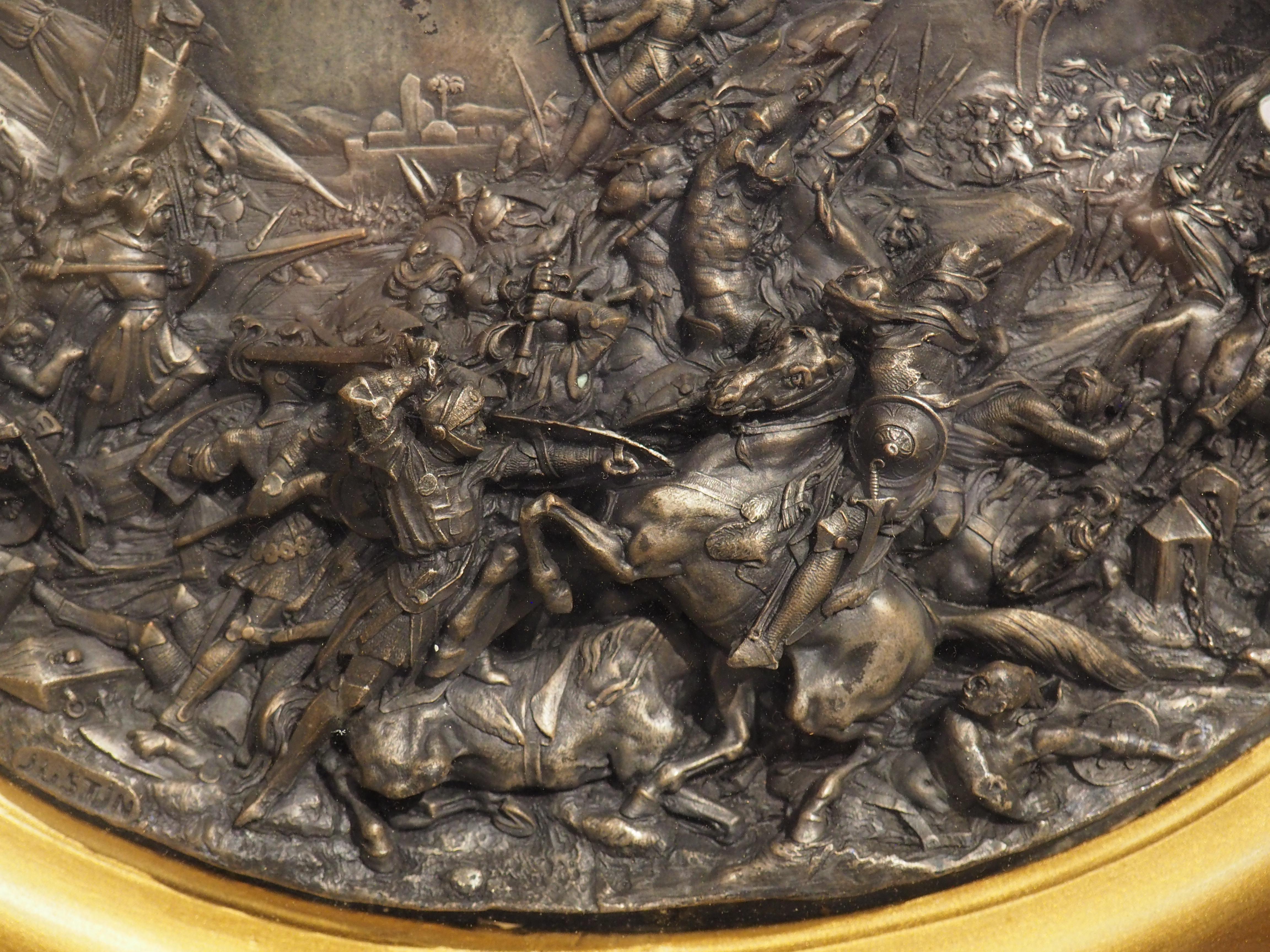 Pair of Circa 1850 French Elliptical Reliefs, Scenes from the Life of St. Louis For Sale 6
