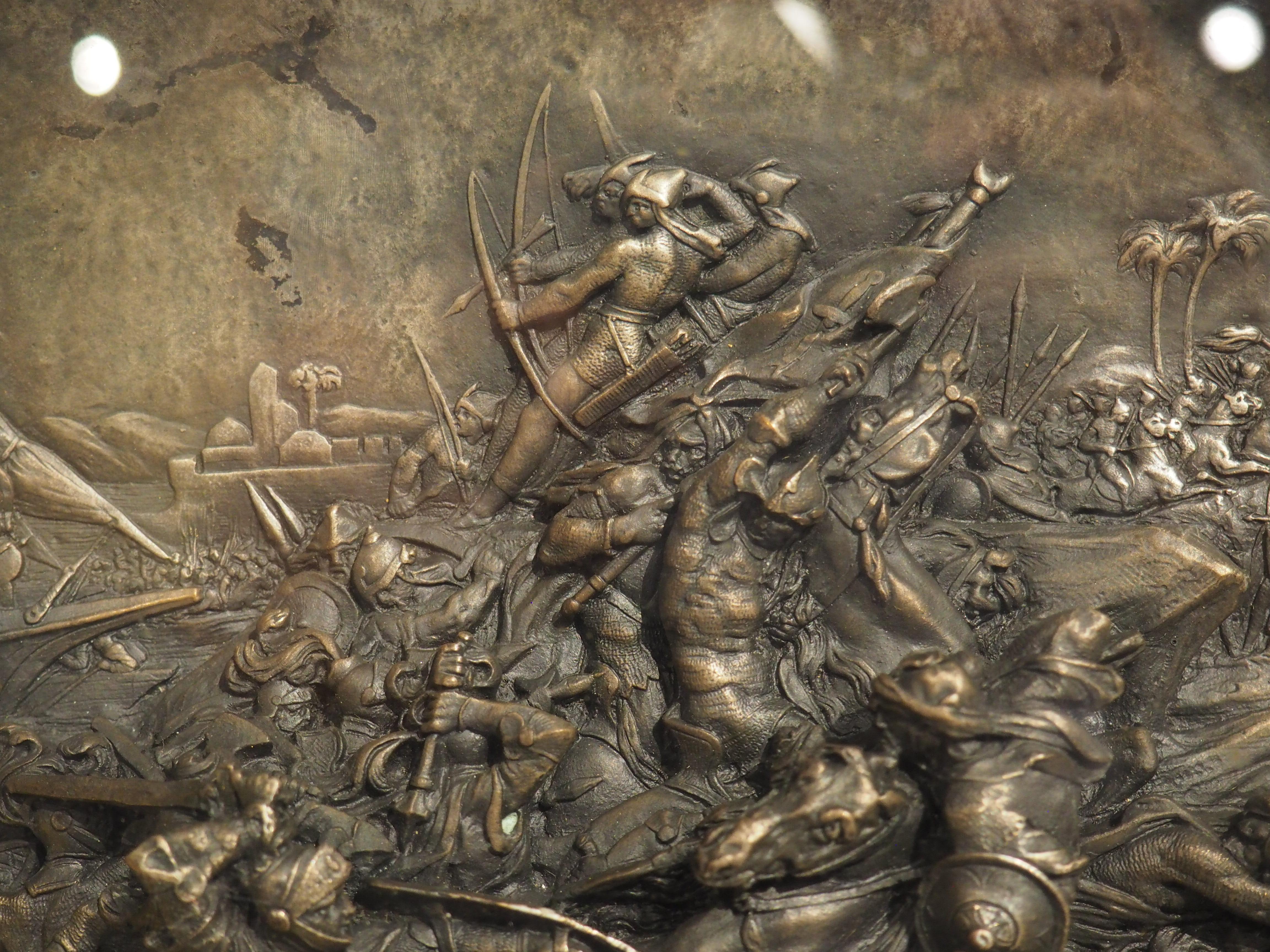 Pair of Circa 1850 French Elliptical Reliefs, Scenes from the Life of St. Louis For Sale 7