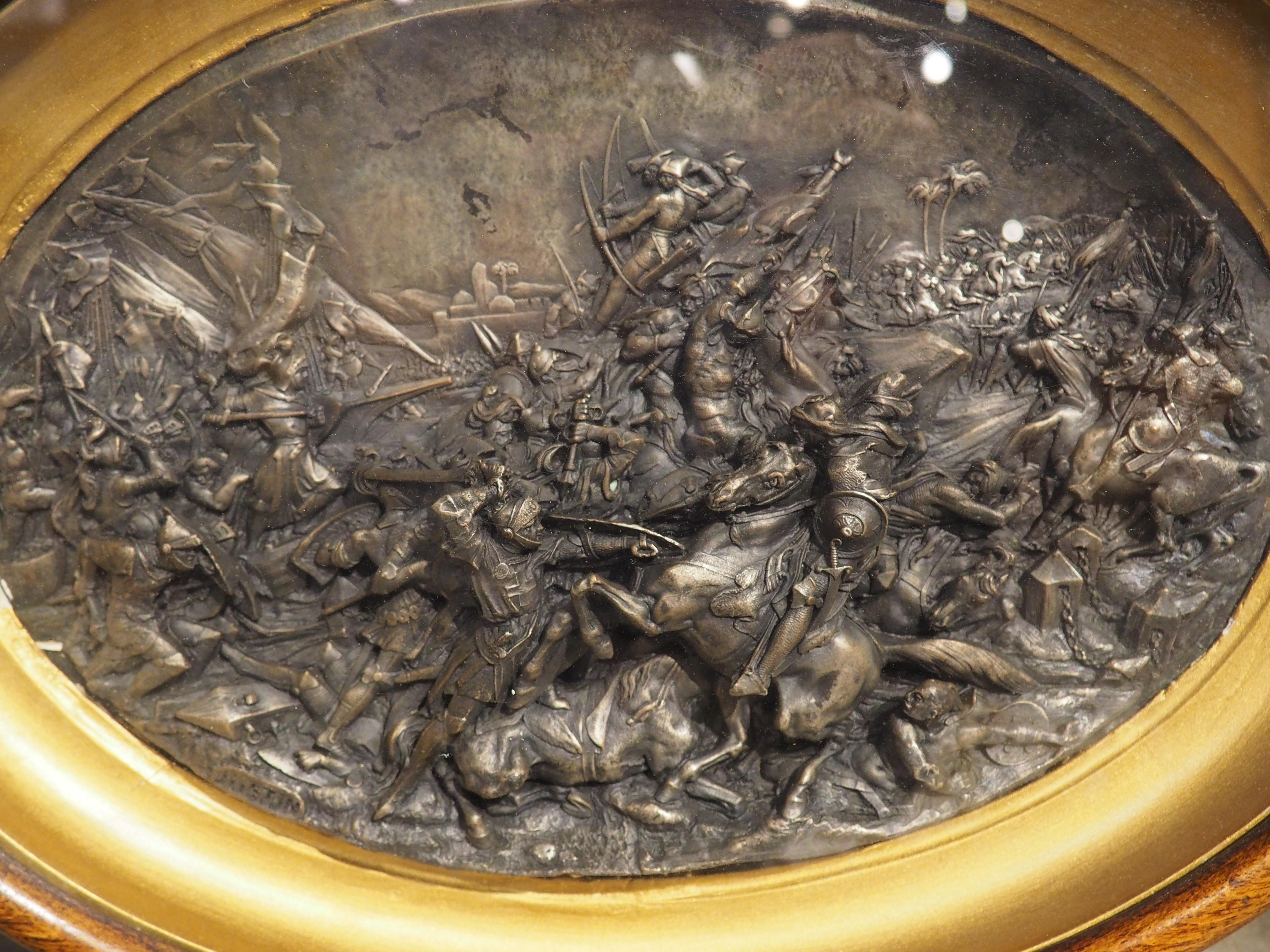 Pair of Circa 1850 French Elliptical Reliefs, Scenes from the Life of St. Louis For Sale 12