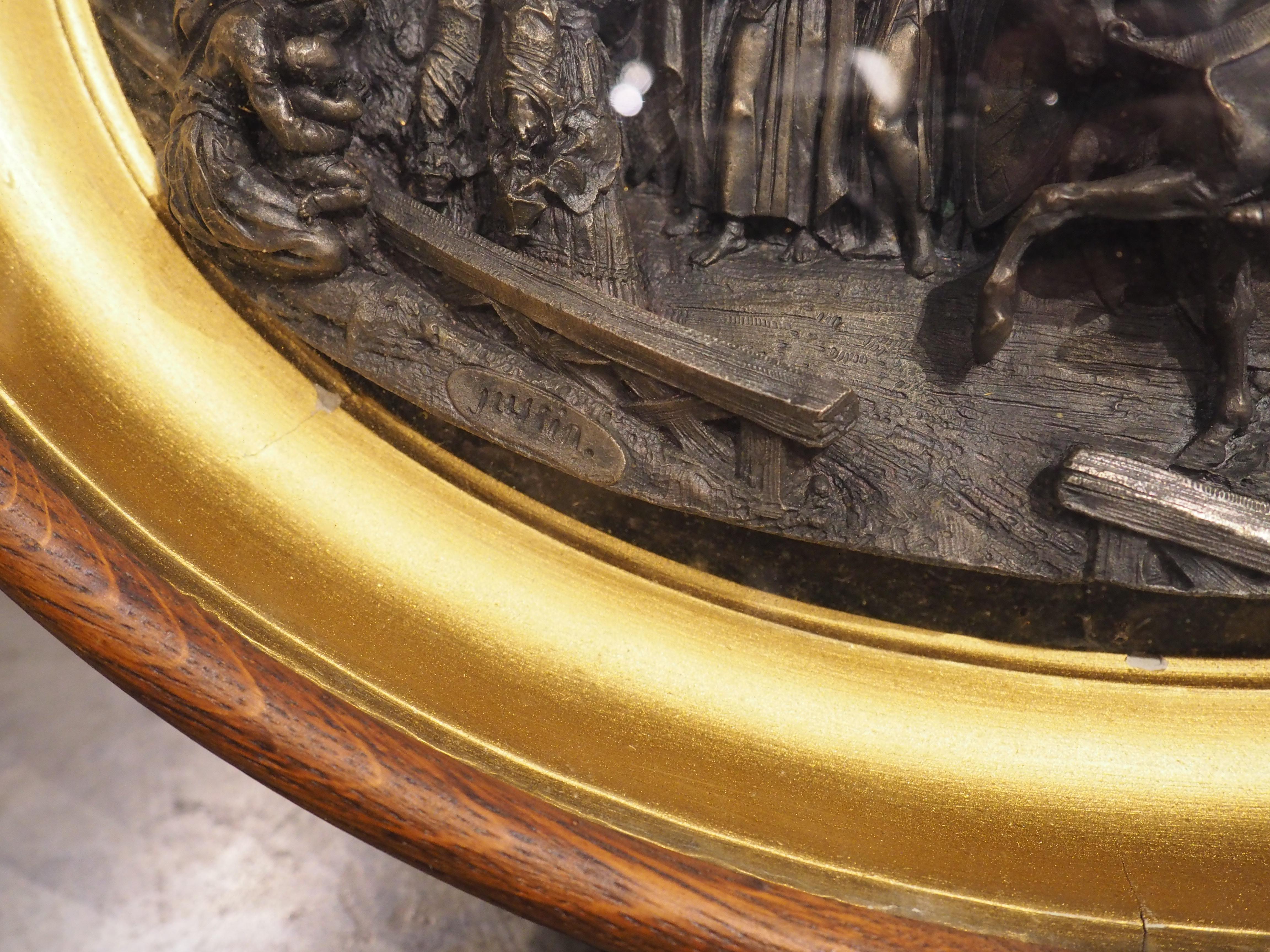 Pair of Circa 1850 French Elliptical Reliefs, Scenes from the Life of St. Louis In Good Condition For Sale In Dallas, TX