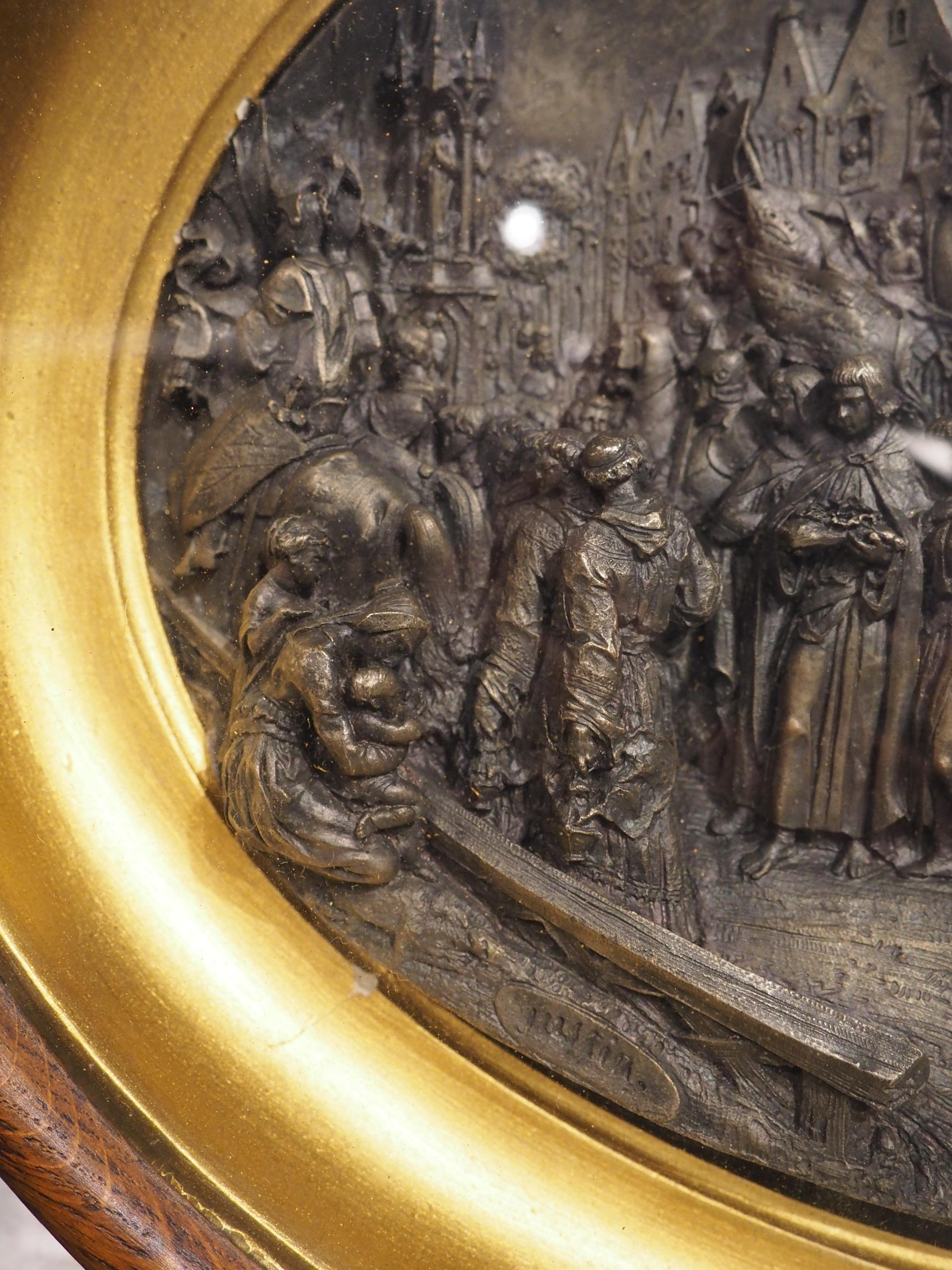 Pair of Circa 1850 French Elliptical Reliefs, Scenes from the Life of St. Louis For Sale 1