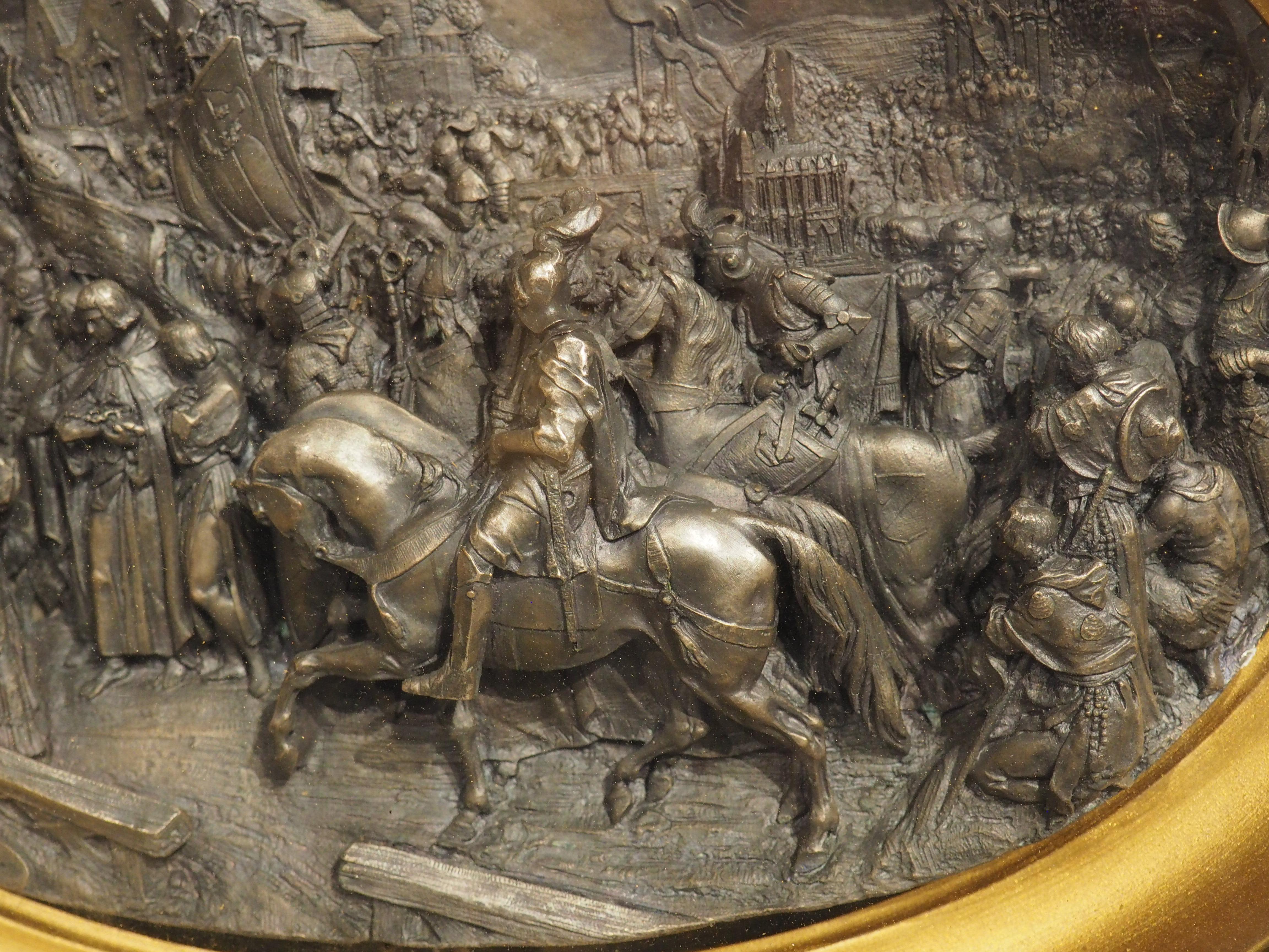 Pair of Circa 1850 French Elliptical Reliefs, Scenes from the Life of St. Louis For Sale 2