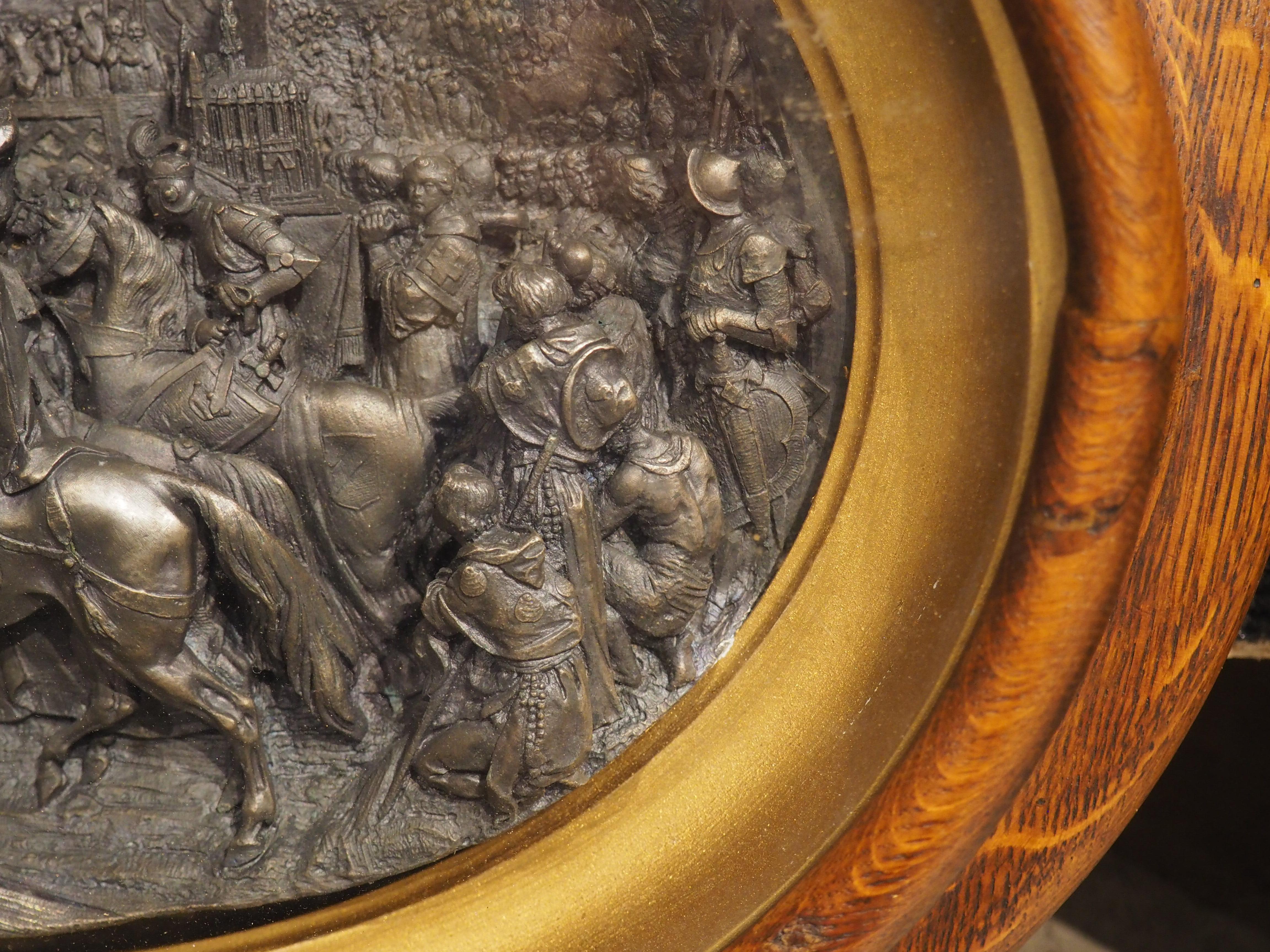 Pair of Circa 1850 French Elliptical Reliefs, Scenes from the Life of St. Louis For Sale 3