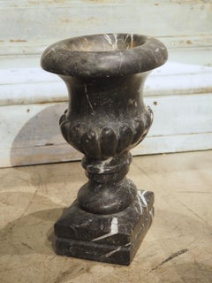 Pair of Circa 1850 French Nero Marquina Marble Table Vases