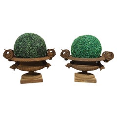 Pair of Circa 1850 Napoleon III Cast Iron Vases from Le Jura, France