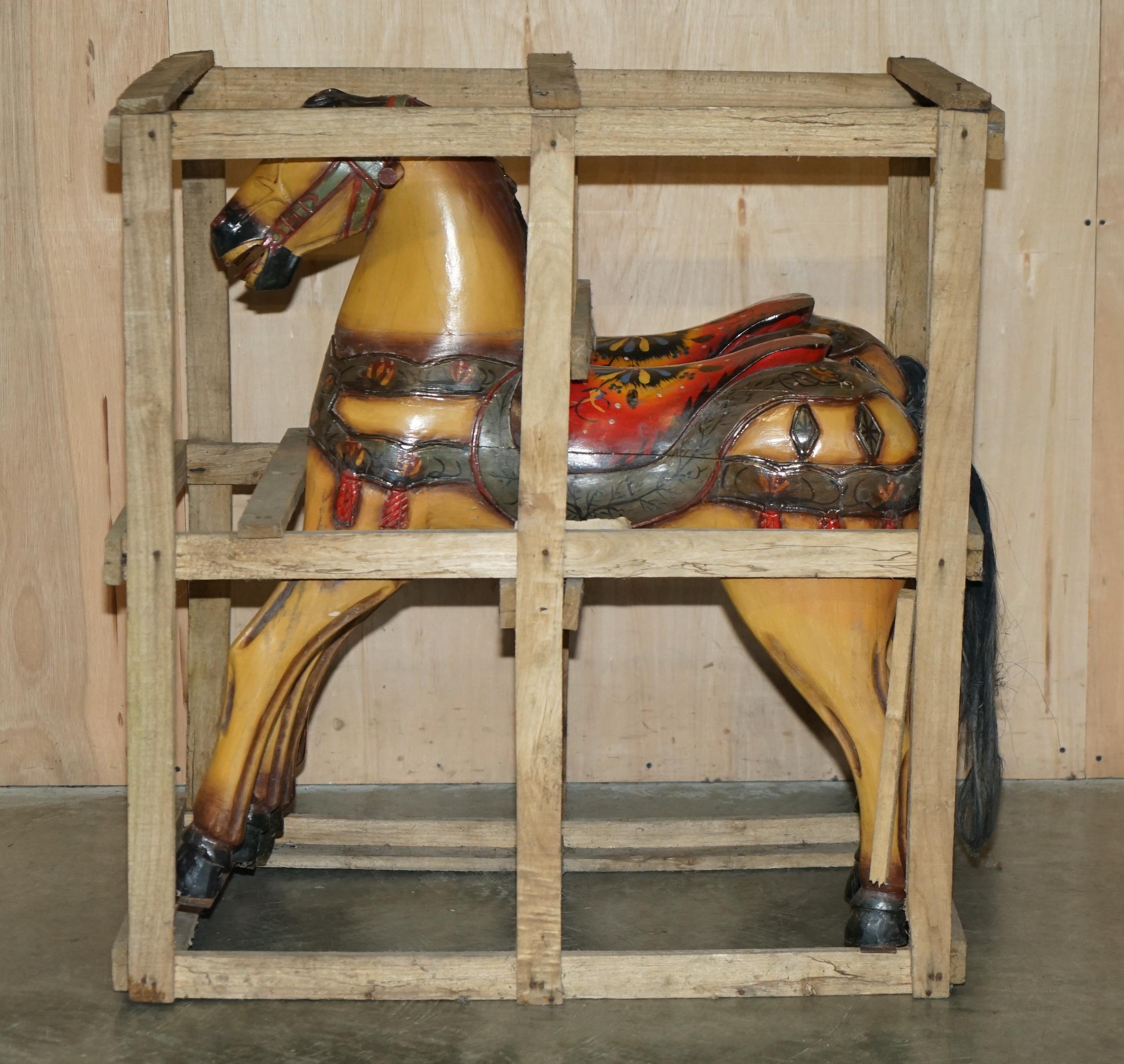 Royal House Antiques

Royal House Antiques is delighted to offer for sale this absolutely exquisite pair of new old stock Fairground ride horses

Please note the delivery fee listed is just a guide, it covers within the M25 only for the UK and local