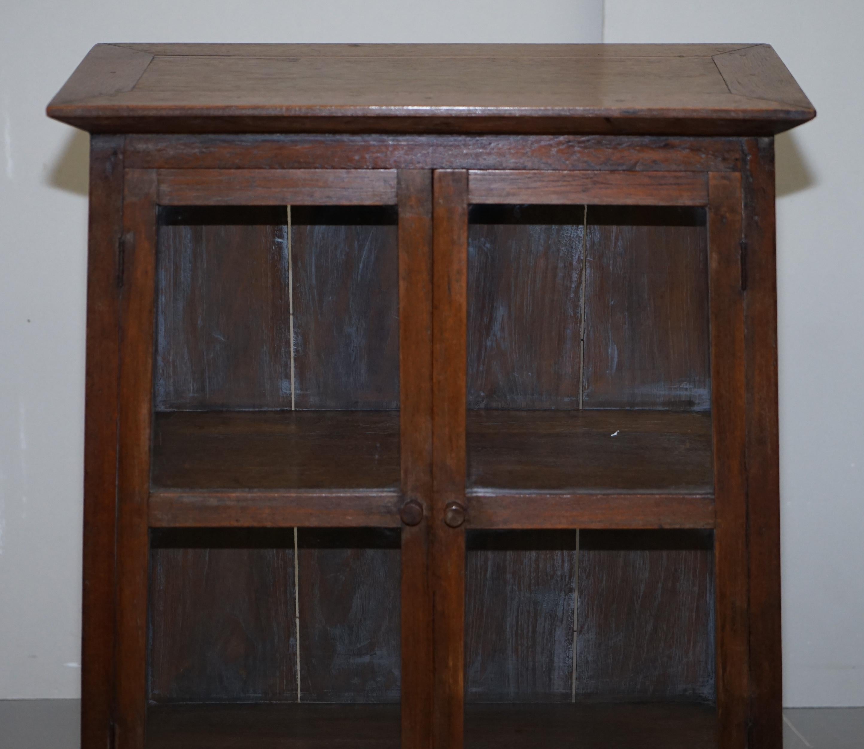 Early 20th Century Pair of circa 1900 Chinese Temple Alter Style Glazed Door Bookcases Sideboards