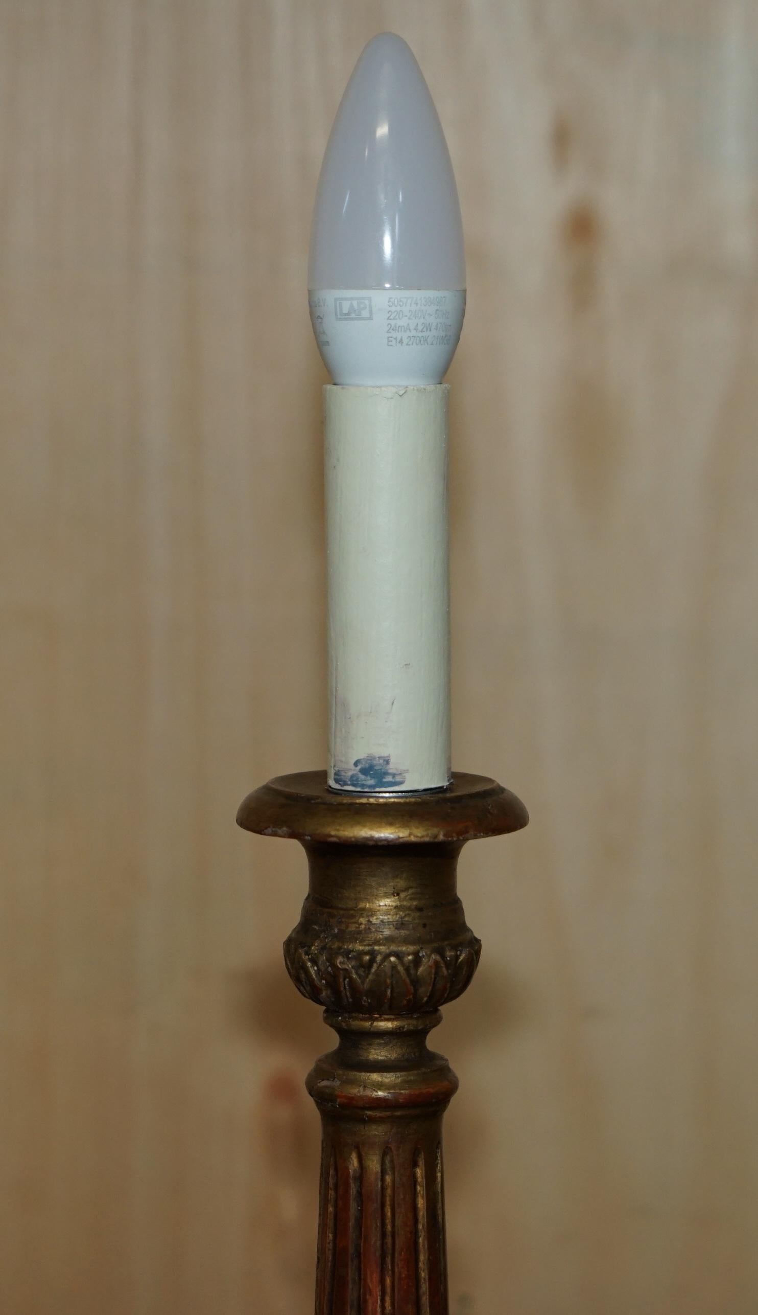 PAIR OF CIRCA 1900 CORINTHIAN PILLAR DESK LAMPS CONVERTED FROM CANDELABRAs For Sale 2