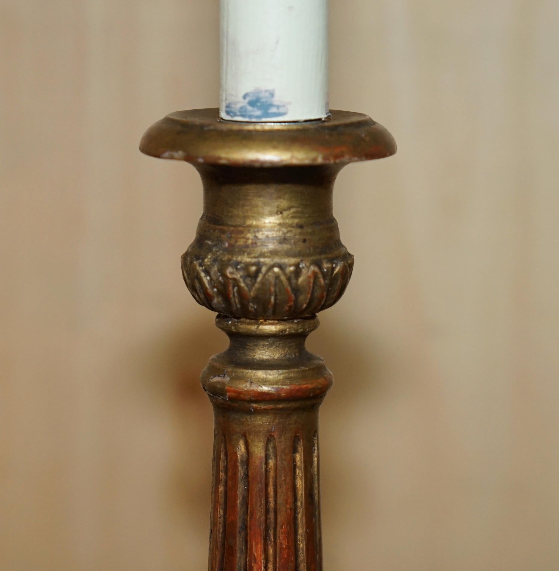 PAIR OF CIRCA 1900 CORINTHIAN PILLAR DESK LAMPS CONVERTED FROM CANDELABRAs For Sale 3