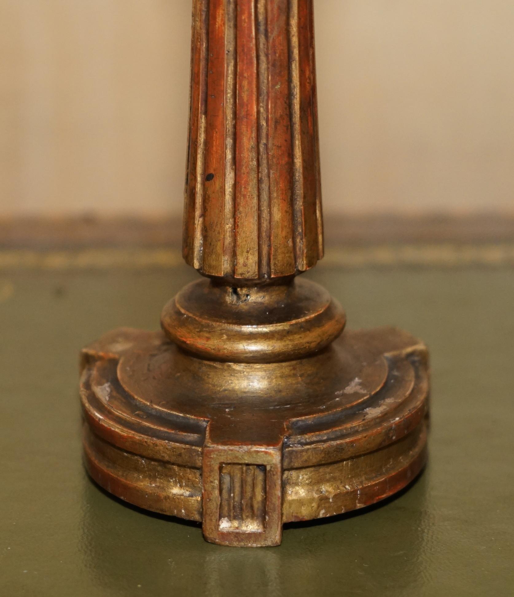 PAIR OF CIRCA 1900 CORINTHIAN PILLAR DESK LAMPS CONVERTED FROM CANDELABRAs For Sale 5