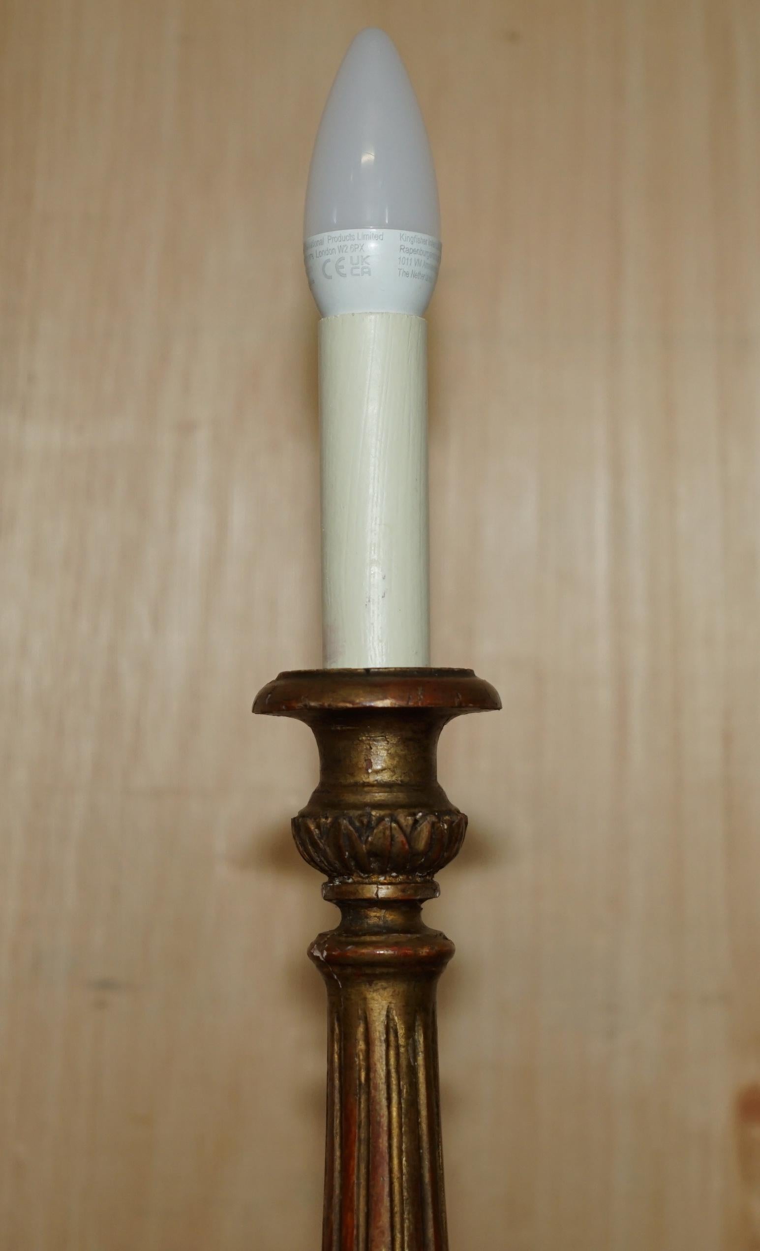 Hand-Crafted PAIR OF CIRCA 1900 CORINTHIAN PILLAR DESK LAMPS CONVERTED FROM CANDELABRAs For Sale