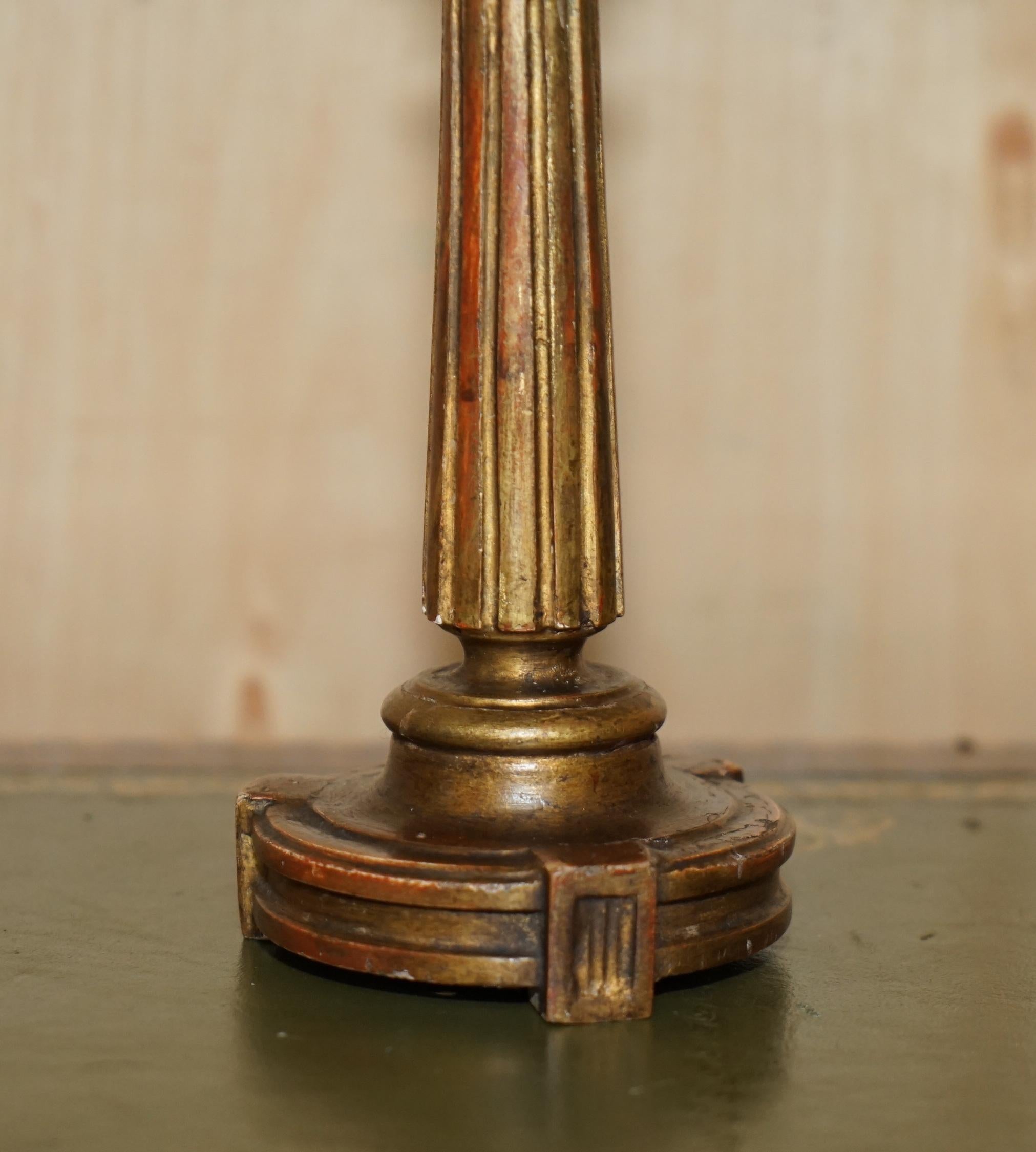 Early 20th Century PAIR OF CIRCA 1900 CORINTHIAN PILLAR DESK LAMPS CONVERTED FROM CANDELABRAs For Sale
