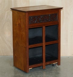 Pair of circa 1900 Hand Carved Side Table Bookcases with Open Tops for Storage