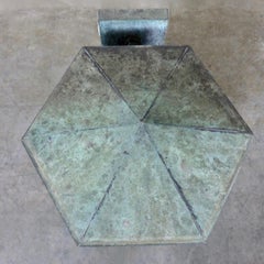 Pair of circa 1900 Hexagonal Copper Outdoor Wall Sconces