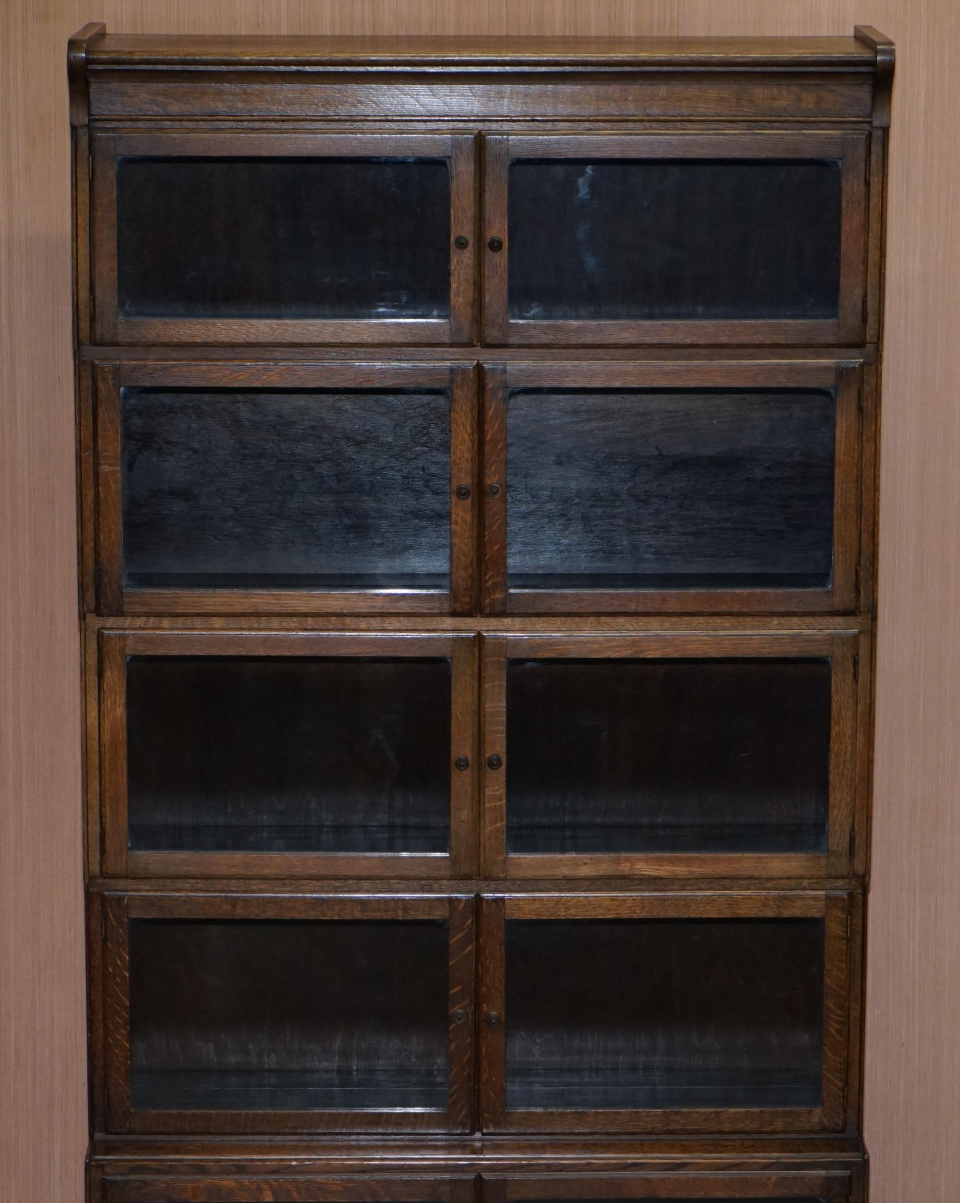 Victorian Pair of circa 1900 Oak Modular Minty Oxford Antique Stacking Legal Bookcases