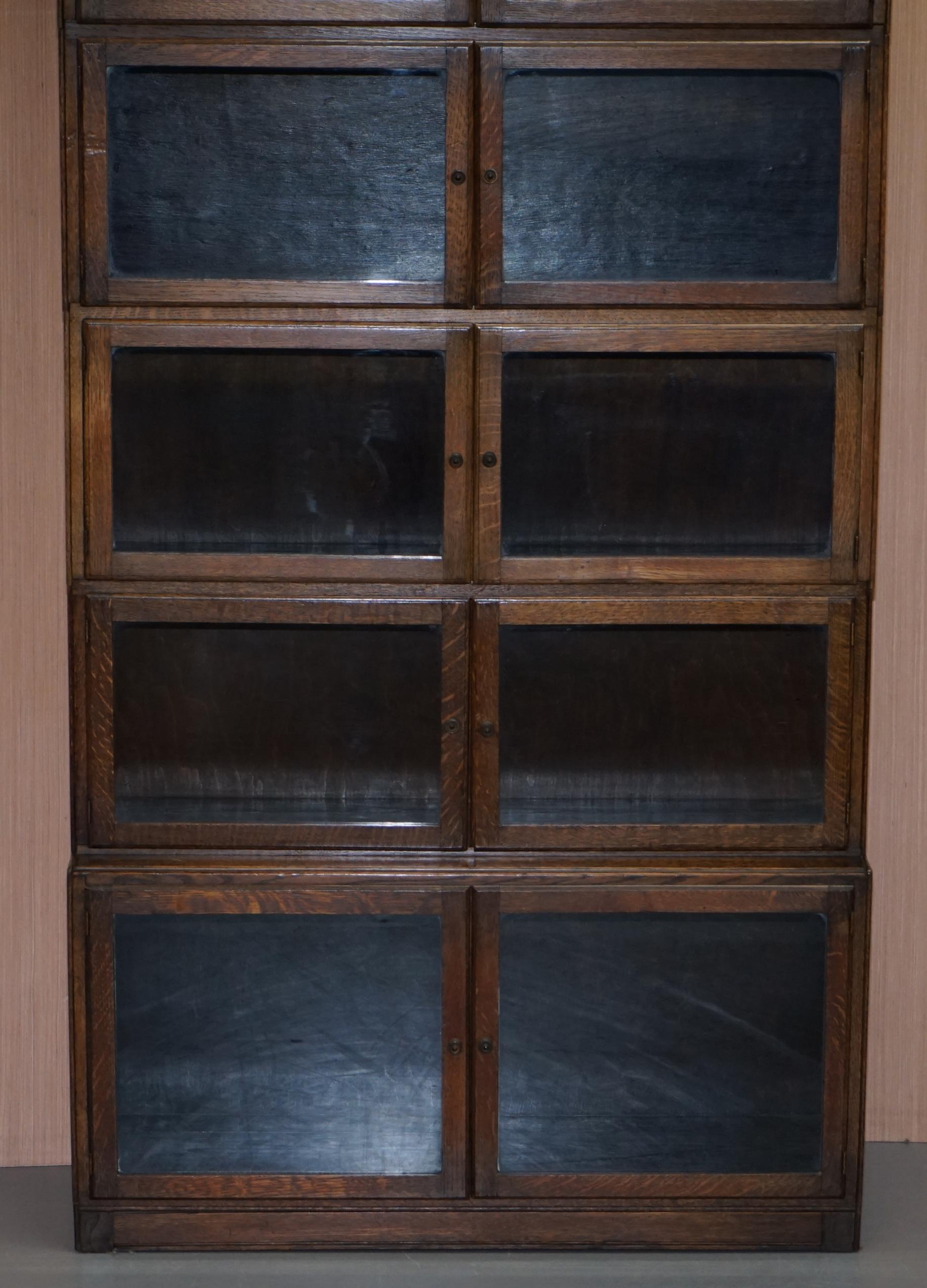English Pair of circa 1900 Oak Modular Minty Oxford Antique Stacking Legal Bookcases