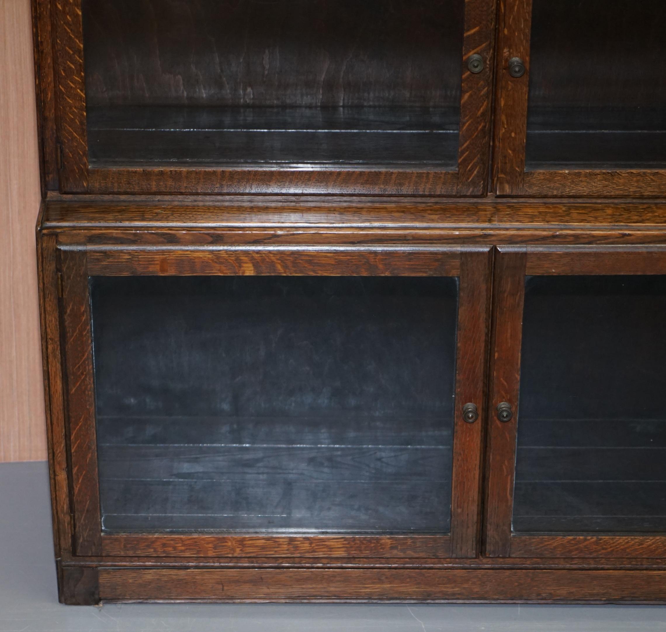 Early 20th Century Pair of circa 1900 Oak Modular Minty Oxford Antique Stacking Legal Bookcases