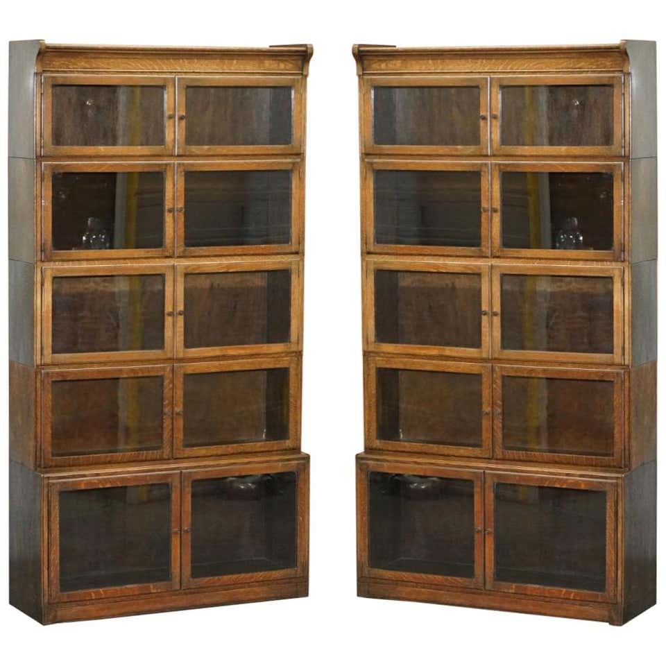 Pair of circa 1900 Oak Modular Minty Oxford Antique Stacking Legal ...