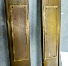 Pair of circa 1910 Brass Swing Doors with Push Plate