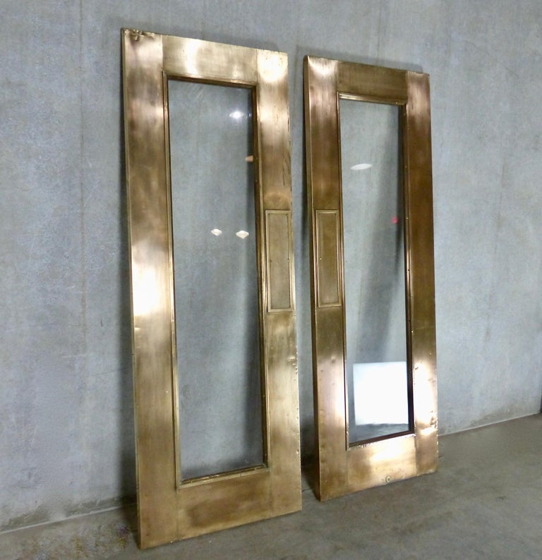 Pair of circa 1910 Brass Swing Doors with Push Plate at 1stDibs push