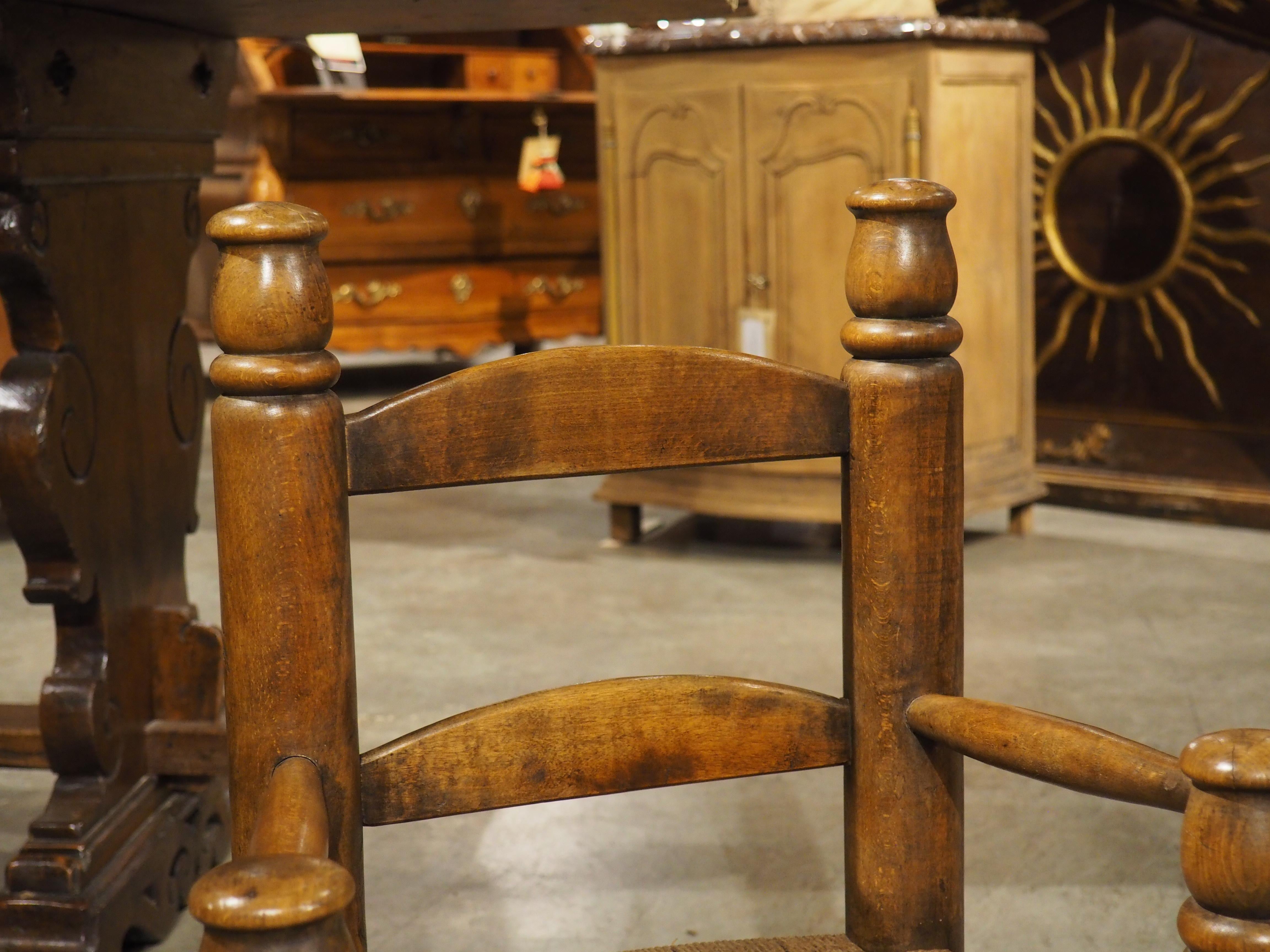 Milieu du XXe siècle Pair of Circa 1940 Charles Dudouyt Style French Low Chairs in Carved Beech en vente
