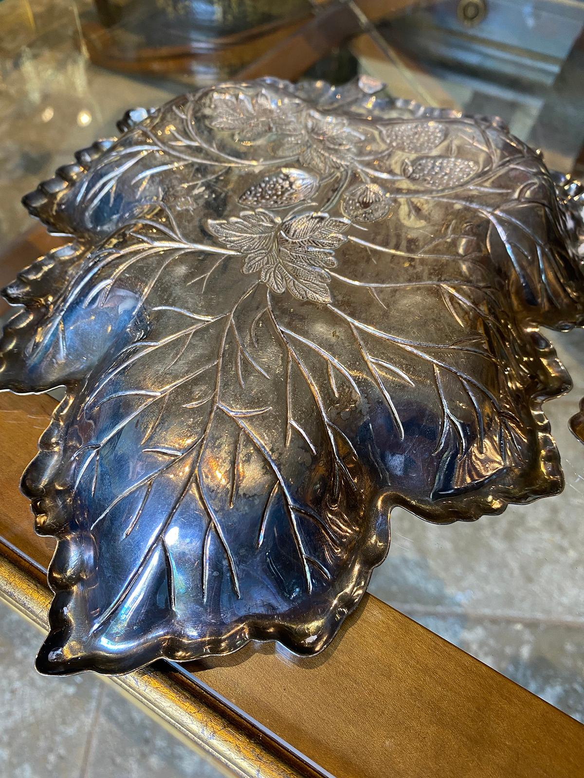 Pair of Circa 1940s Strawberry Plates, Marked Sterling For Sale 7