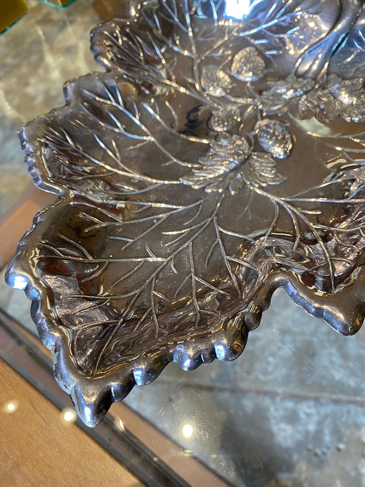 Pair of Circa 1940s Strawberry Plates, Marked Sterling For Sale 4